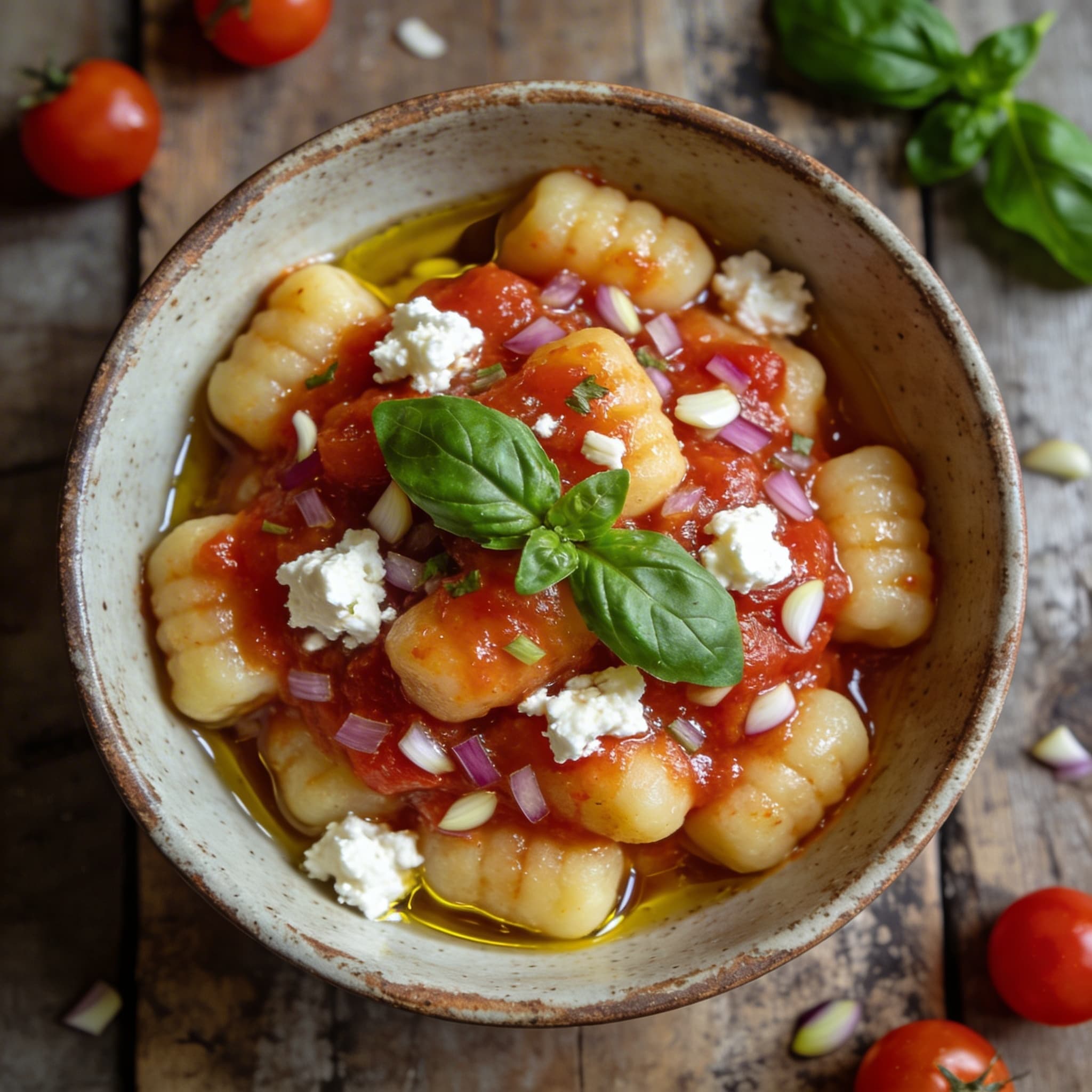 Gnocchi in Tomaten-Schafskäsesoße