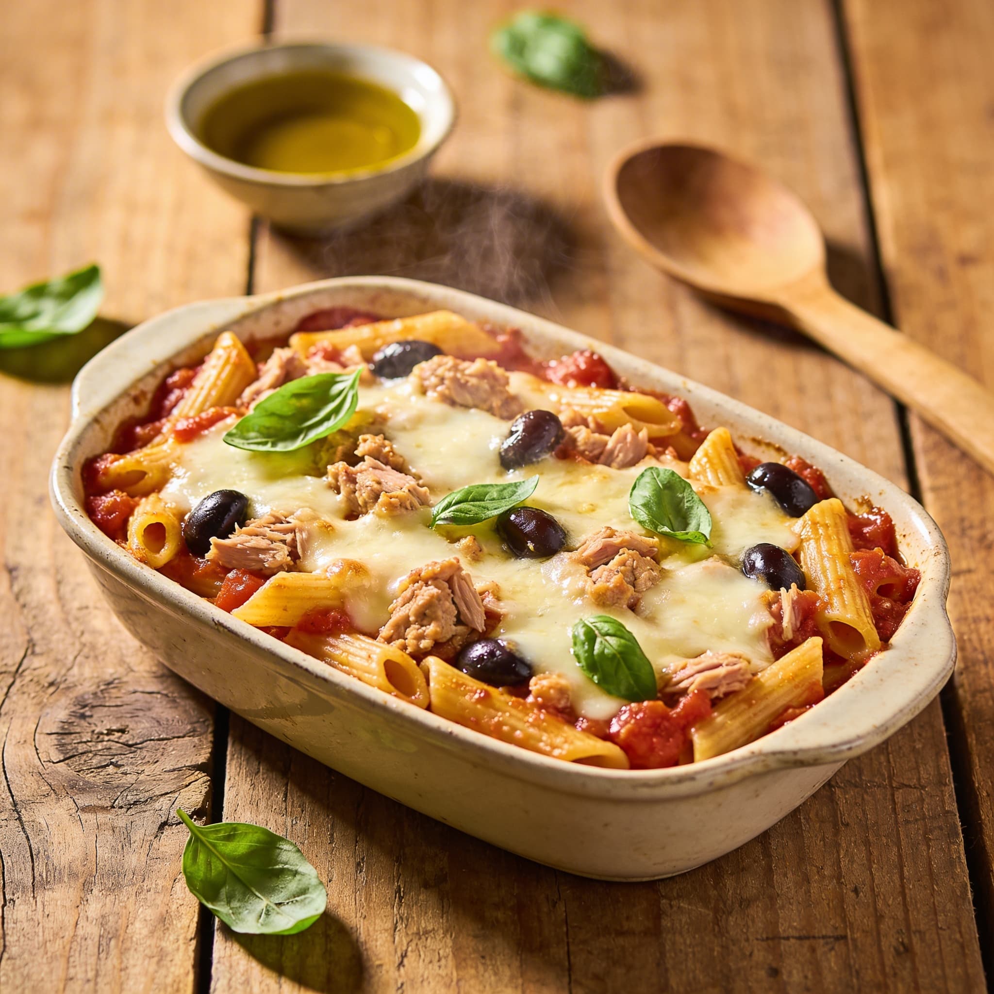 Überbackenes Nudel-Thunfisch-Gratin