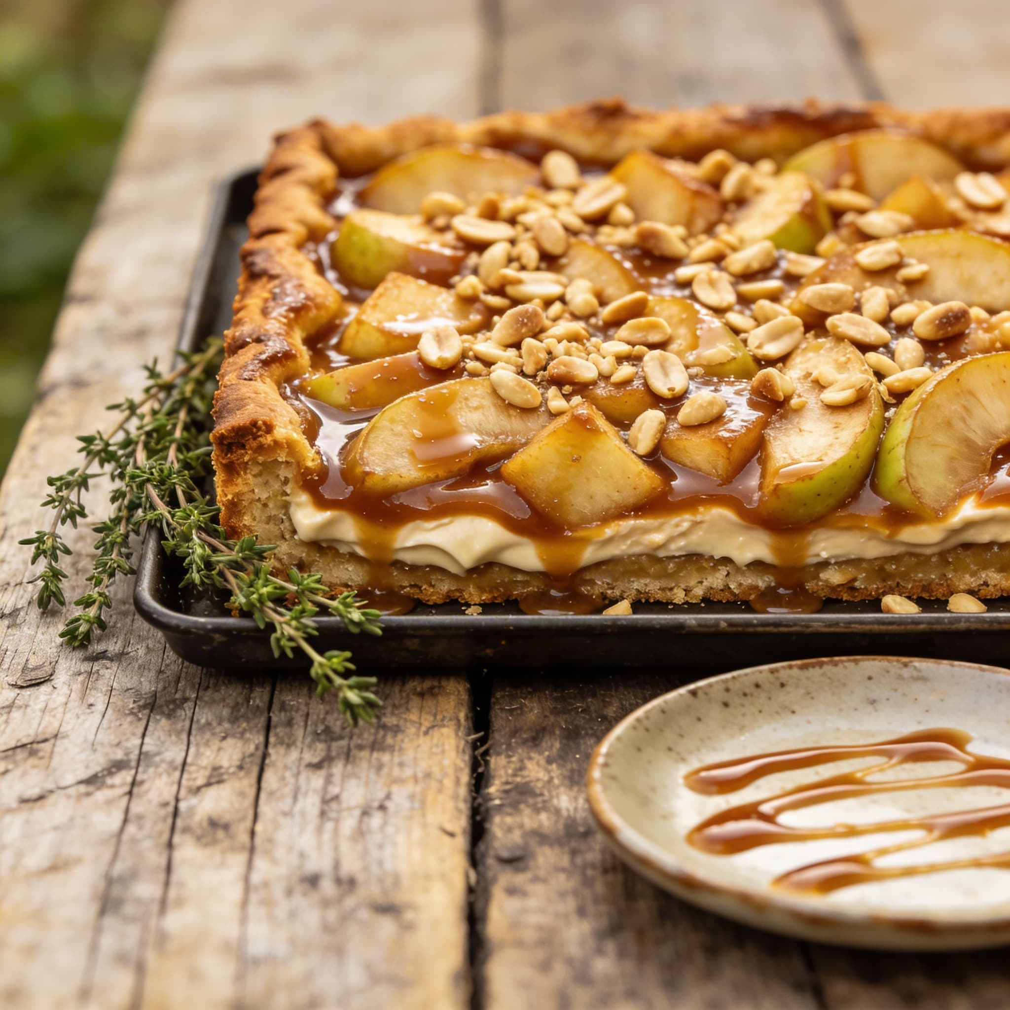 Saftiger Karamell-Apfelkuchen vom Blech