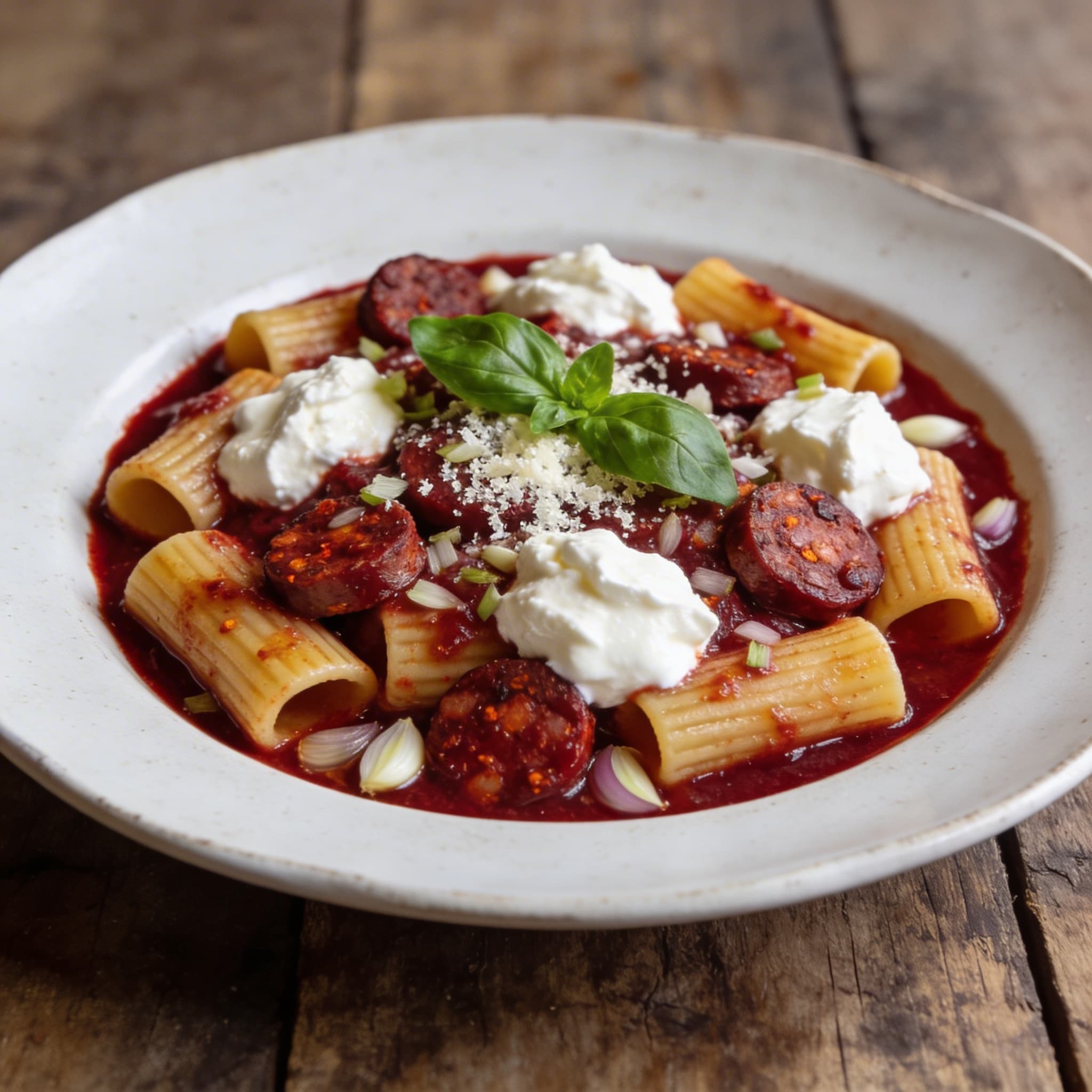 Salsiccia-Pasta mit cremigem Ricotta