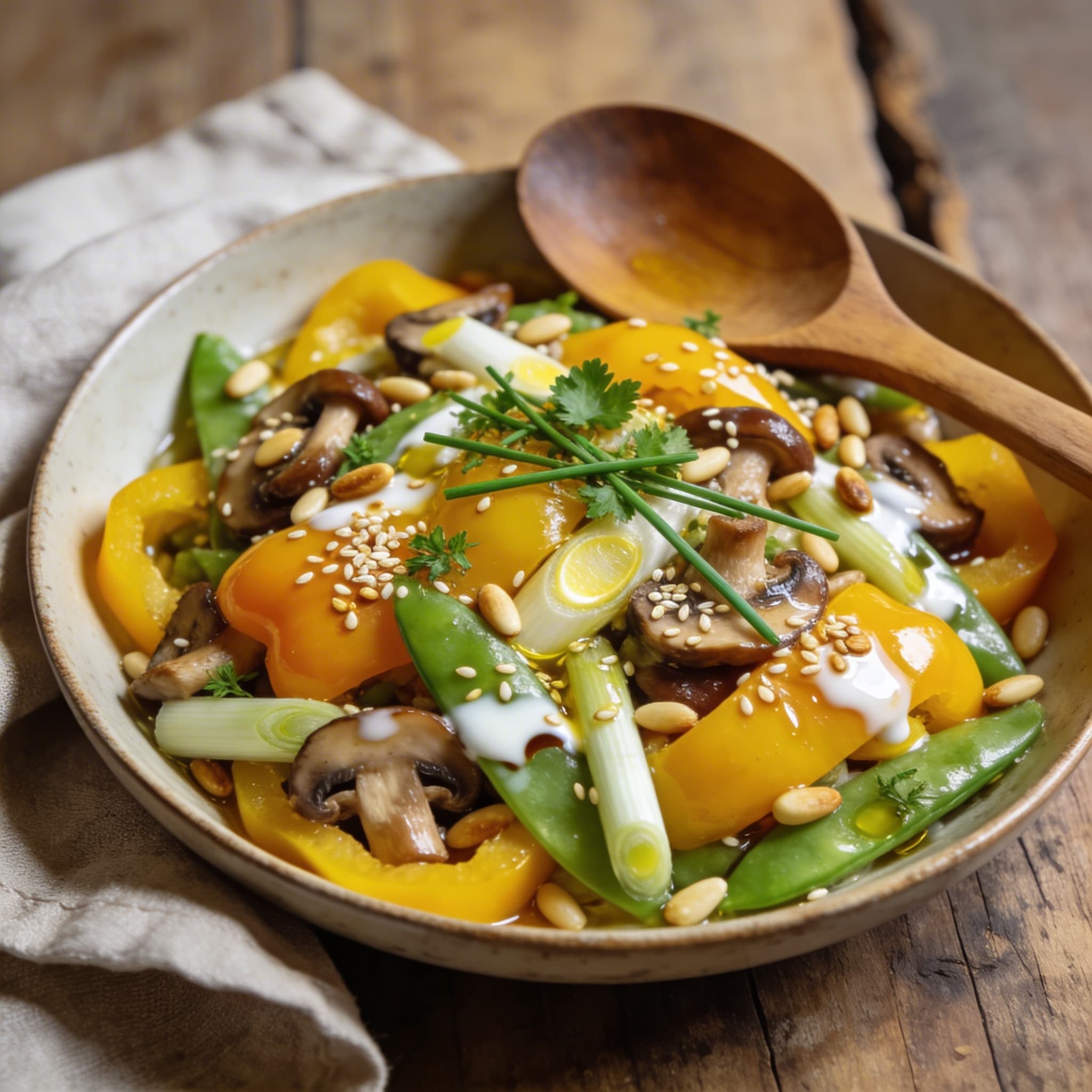 Bunter Paprika-Pilz-Salat