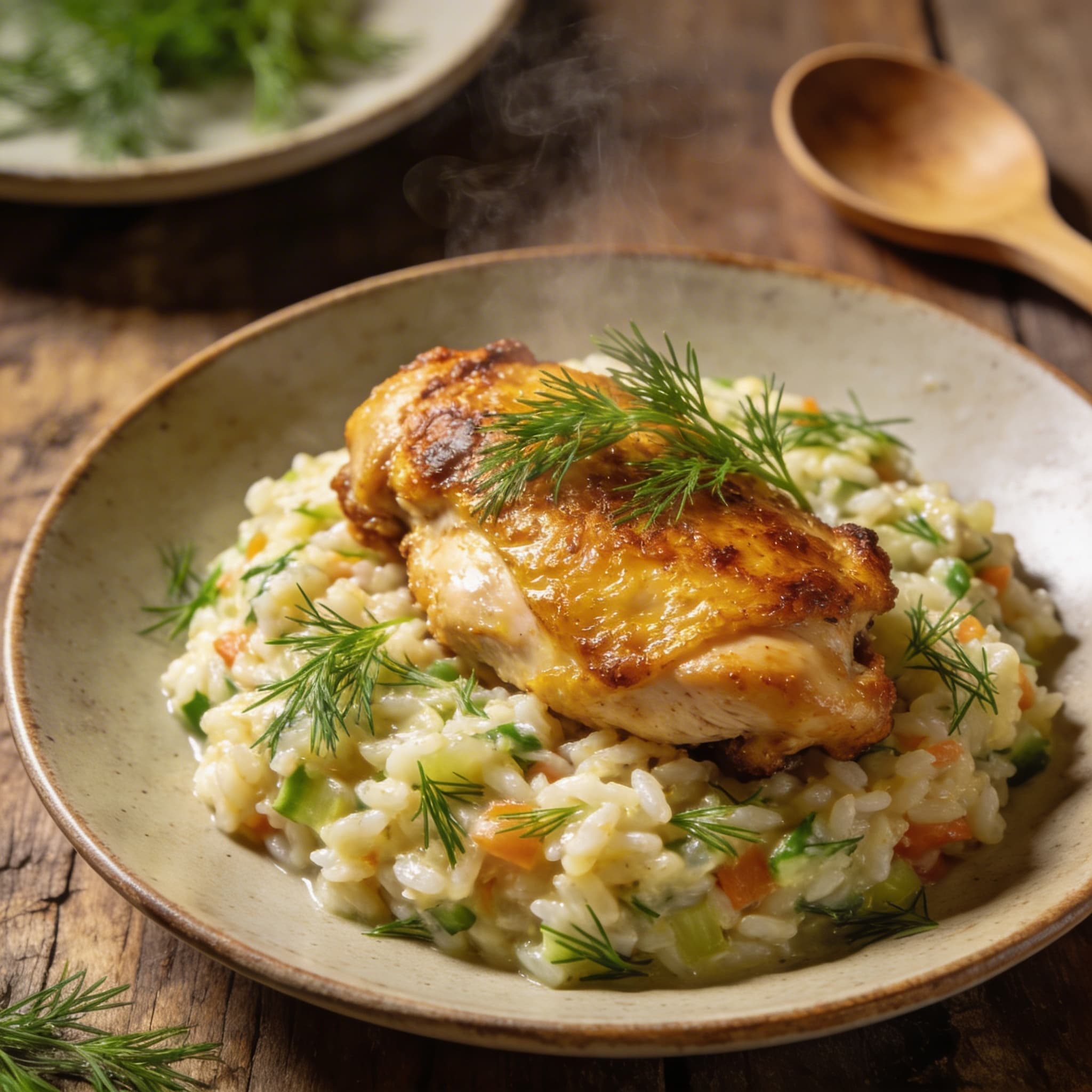 Würzige Hähnchenkeulen mit Paprikareis