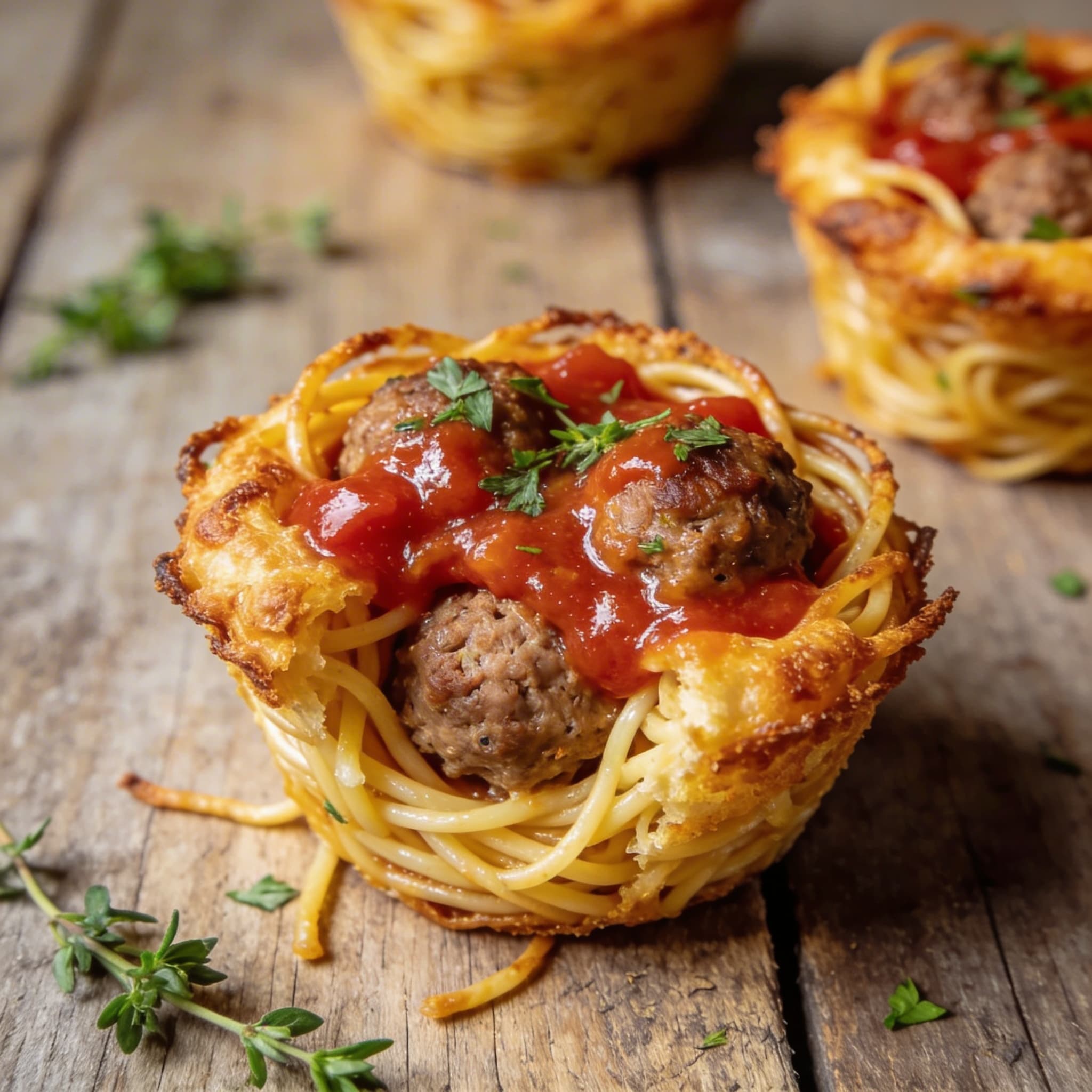 Herzhafte Spaghetti-Muffins mit Hack