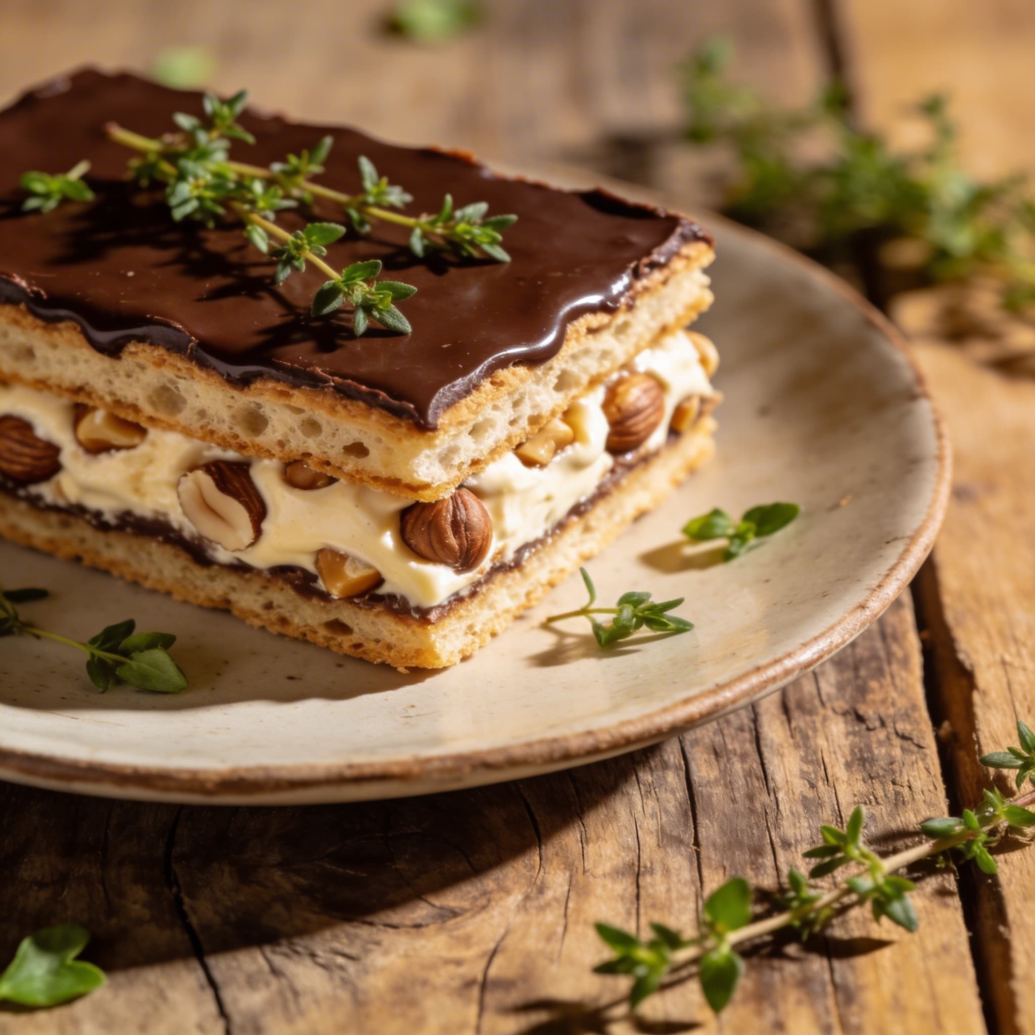 Schoko-Schnitten mit Nuss-Sahne