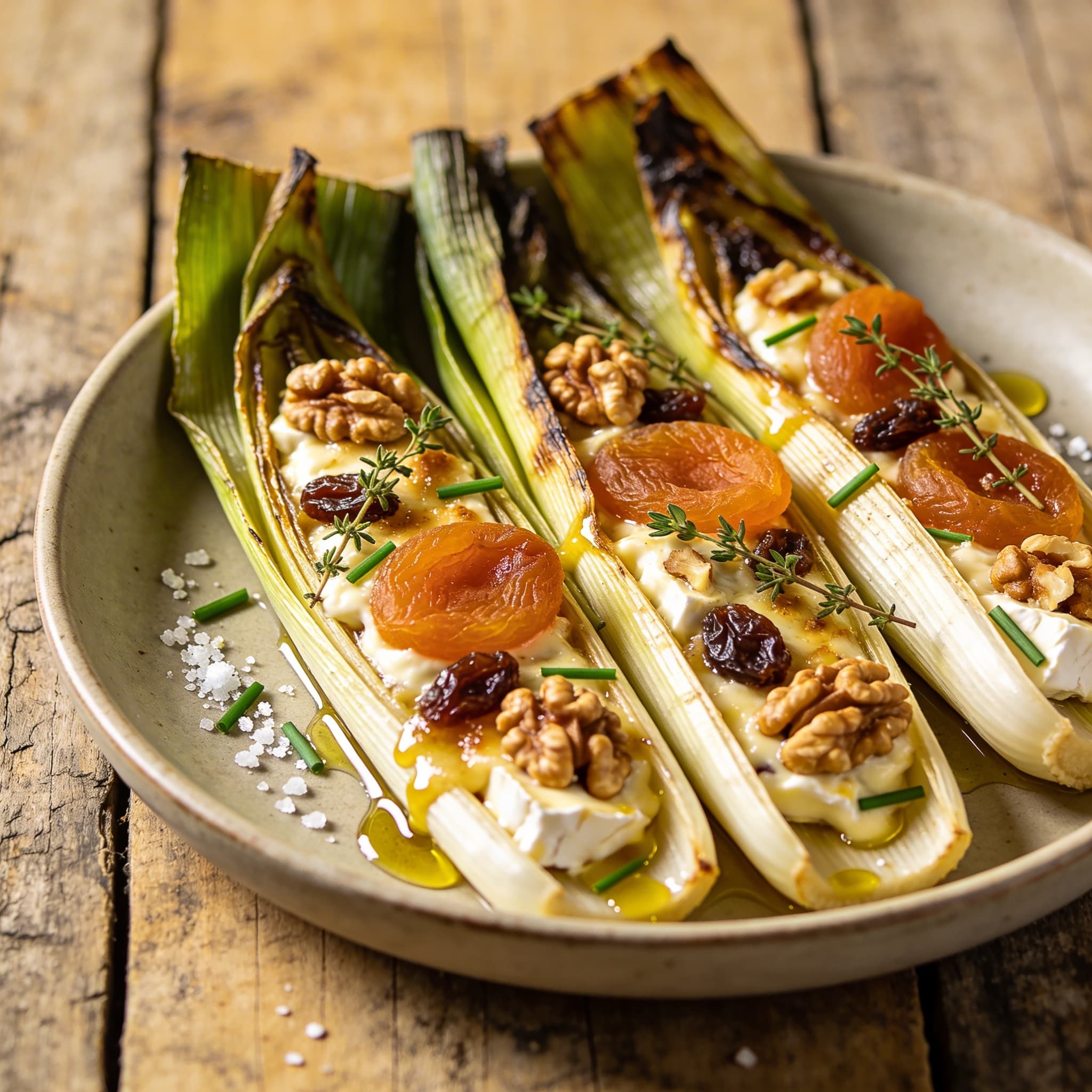 Gefüllter Lauch mit Brie