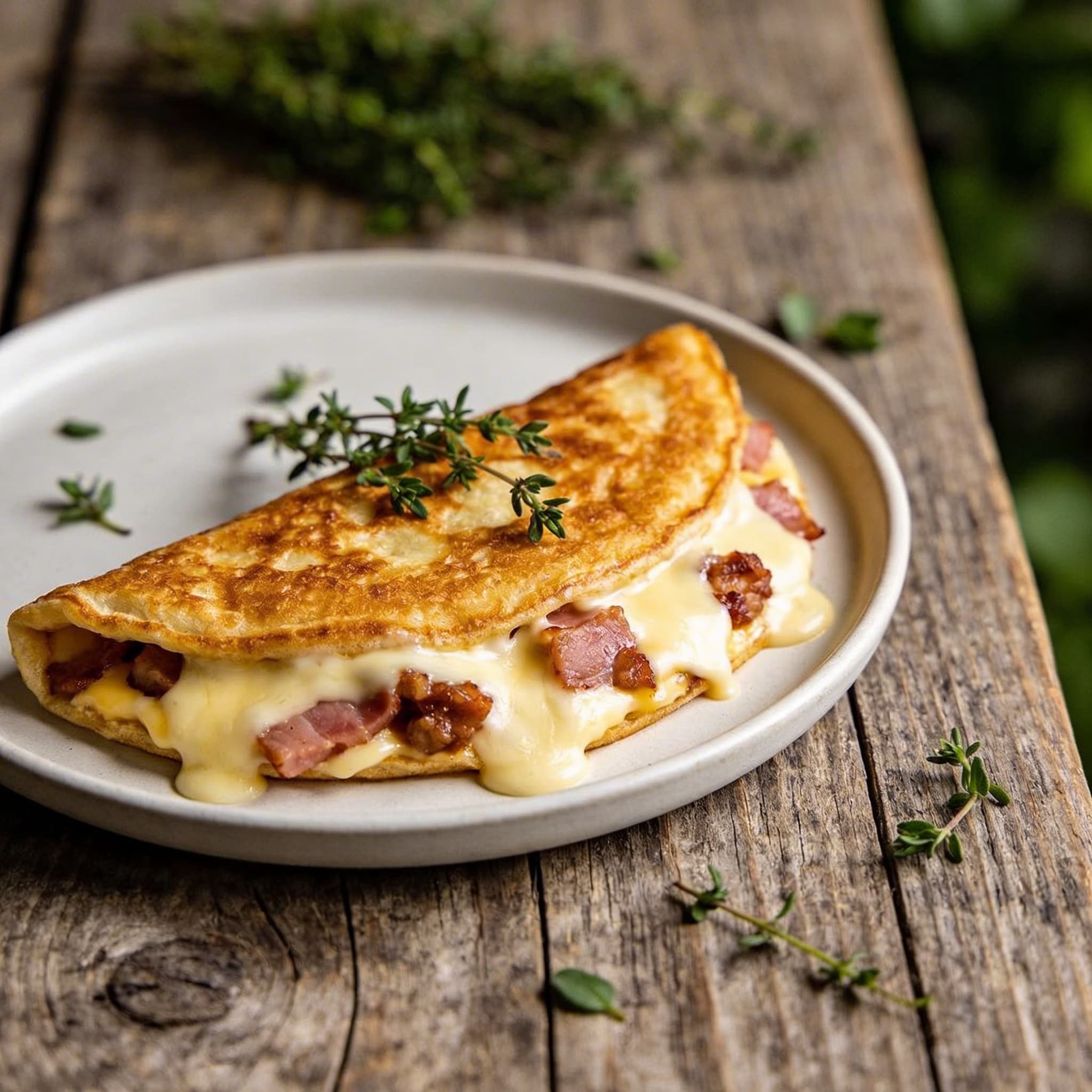 Herzhafte Schinken-Käse-Pfannkuchen