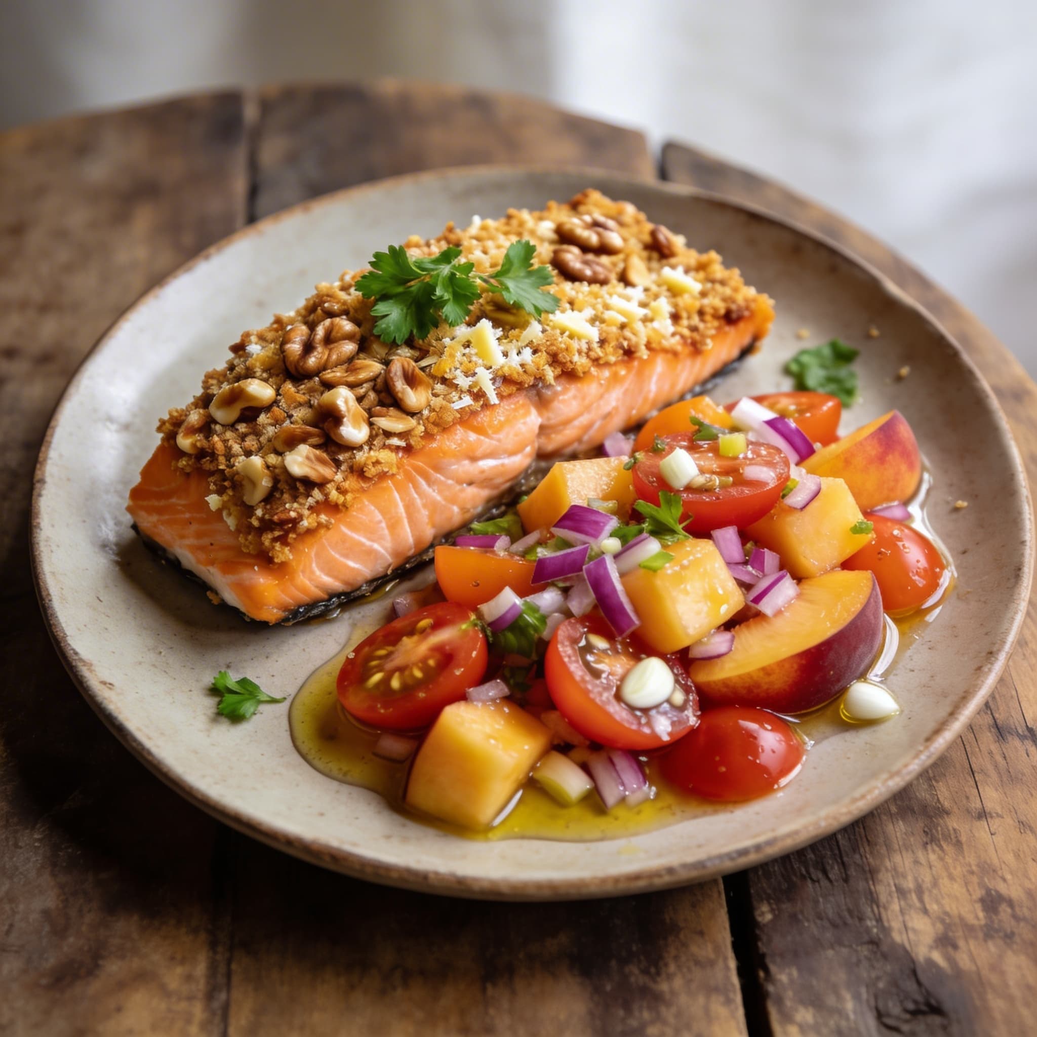 Lachs mit Walnusskruste