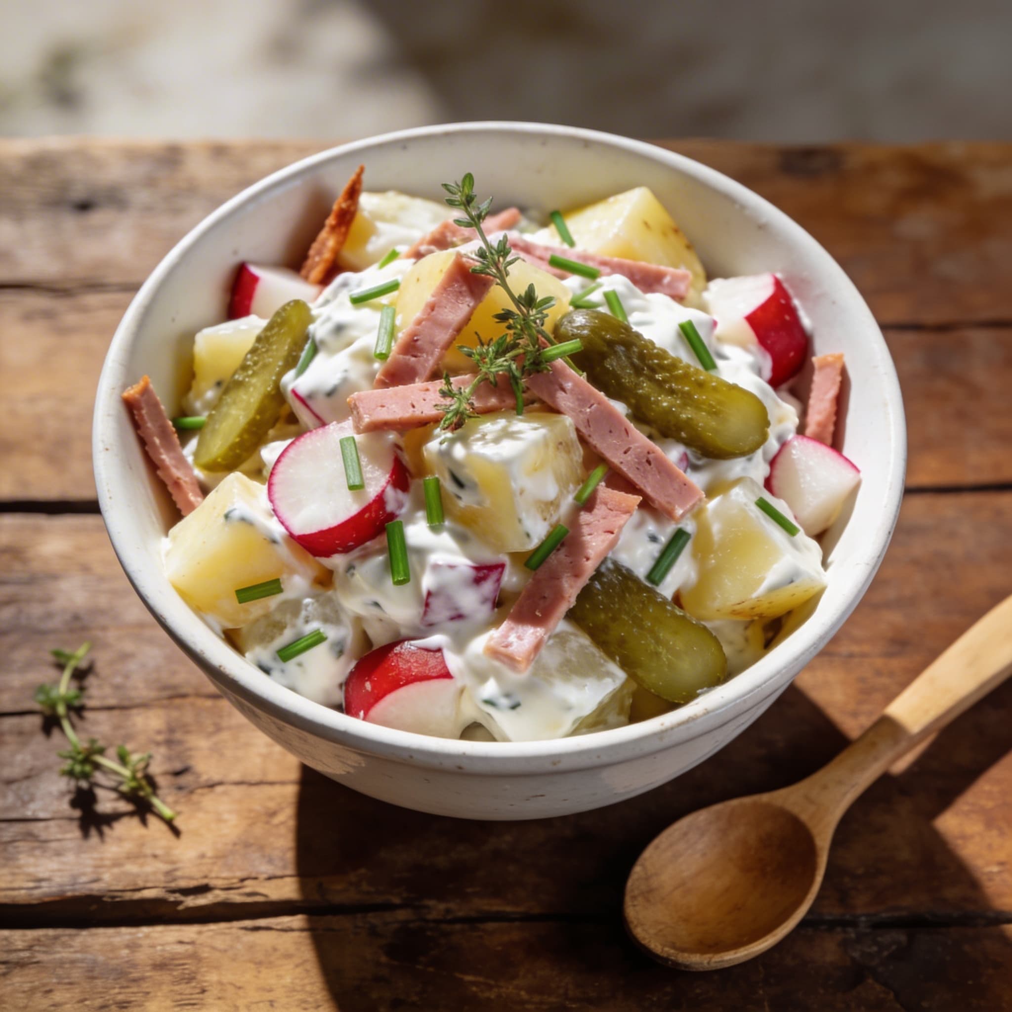 Herzhafter Kartoffelsalat mit Joghurt