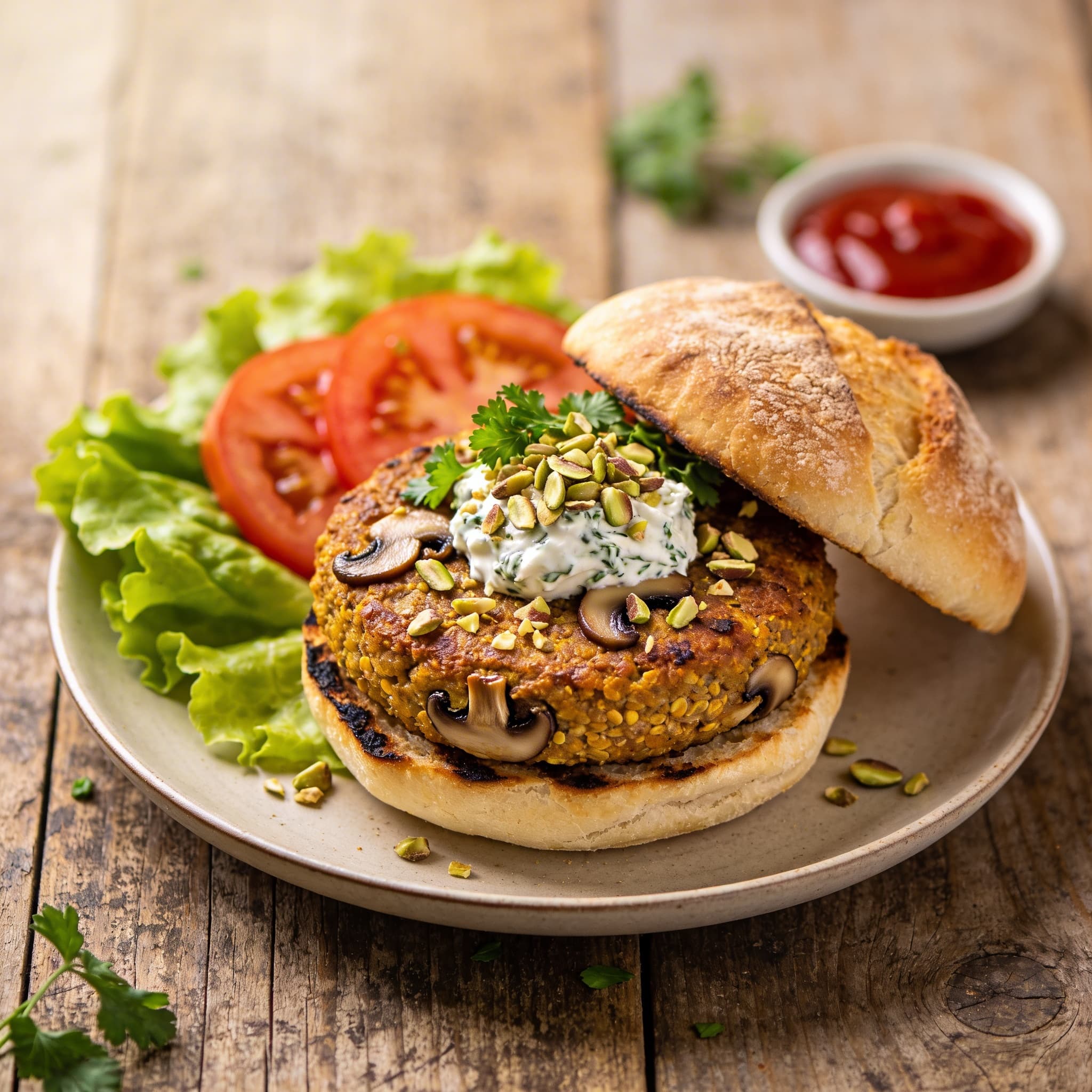 Veggie-Burger mit Pilz-Patty