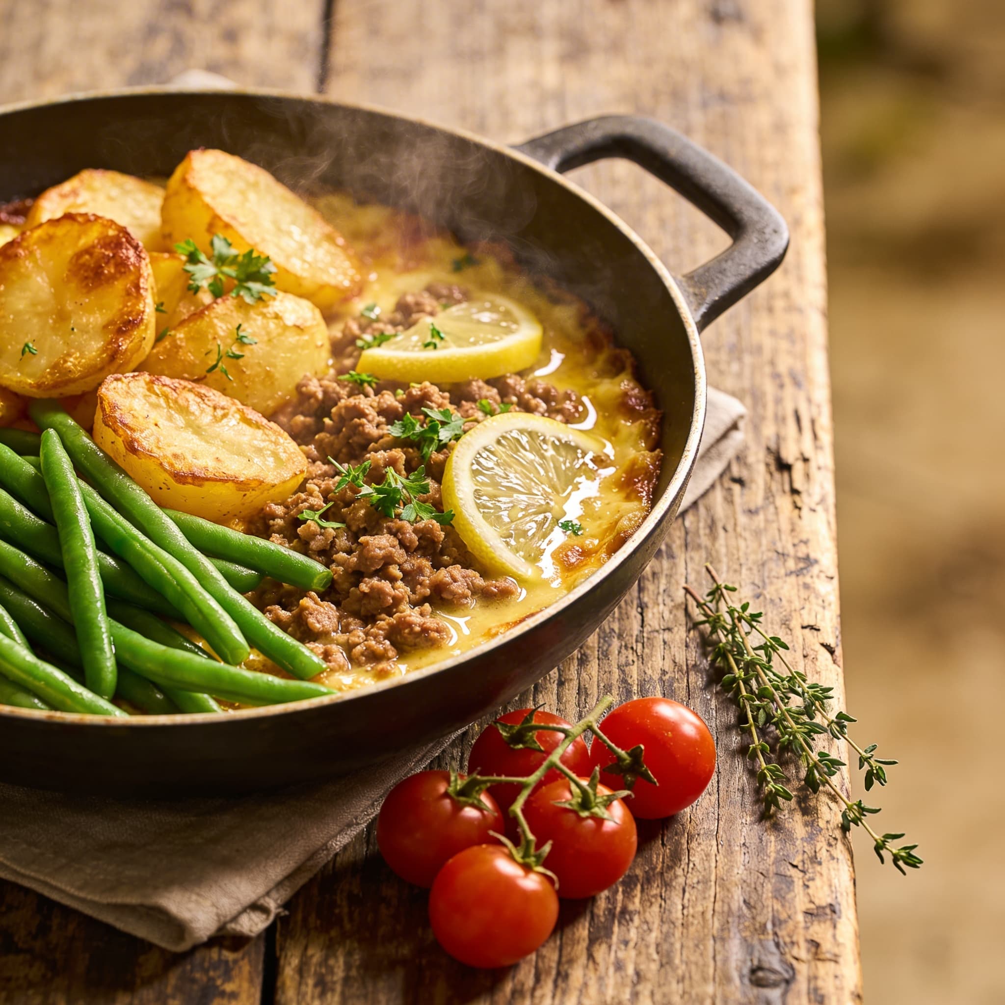 Herzhafter Kartoffel-Bohnen-Auflauf