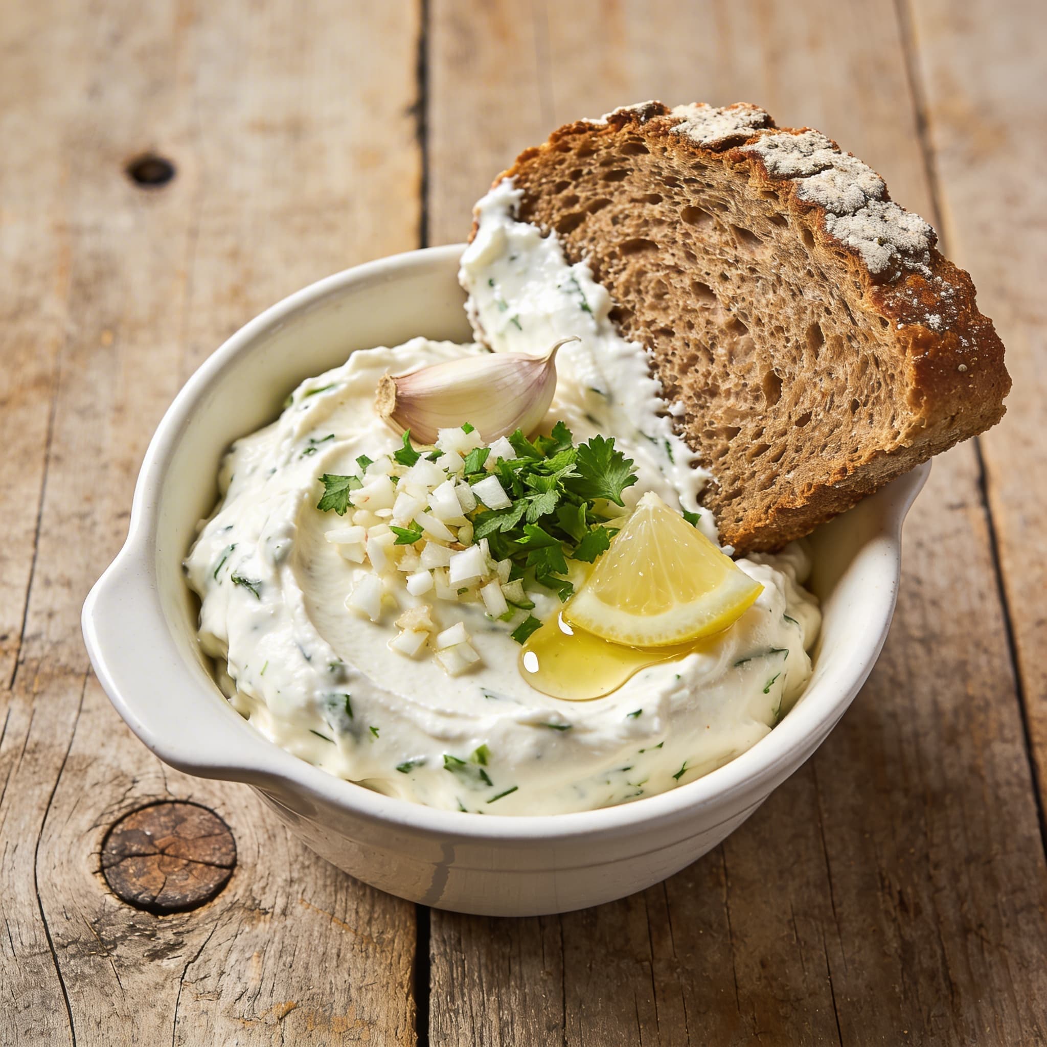 Herzhafter Knoblauch-Kräuter-Quark