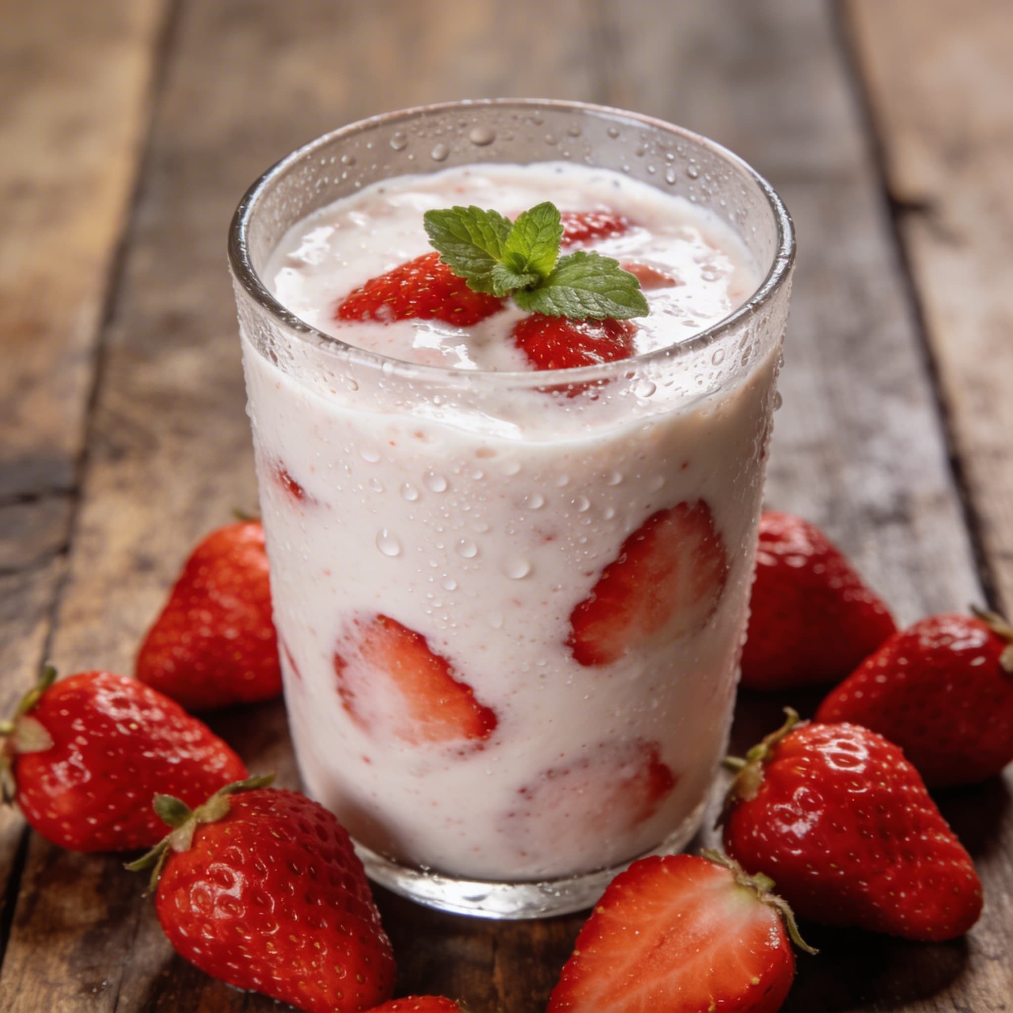 Samtiger Erdbeer-Milch-Smoothie