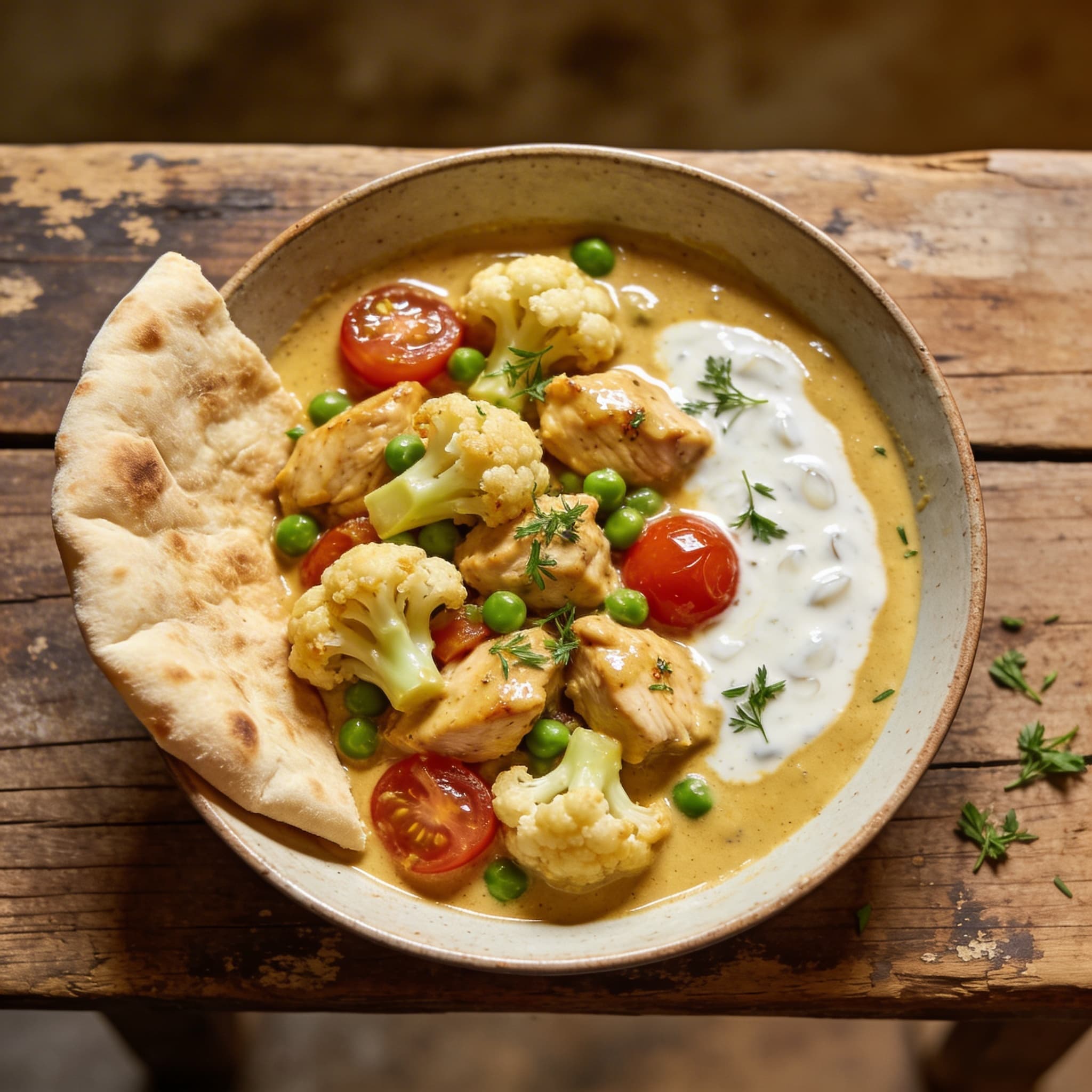 Cremiges Blumenkohl-Hähnchen-Curry