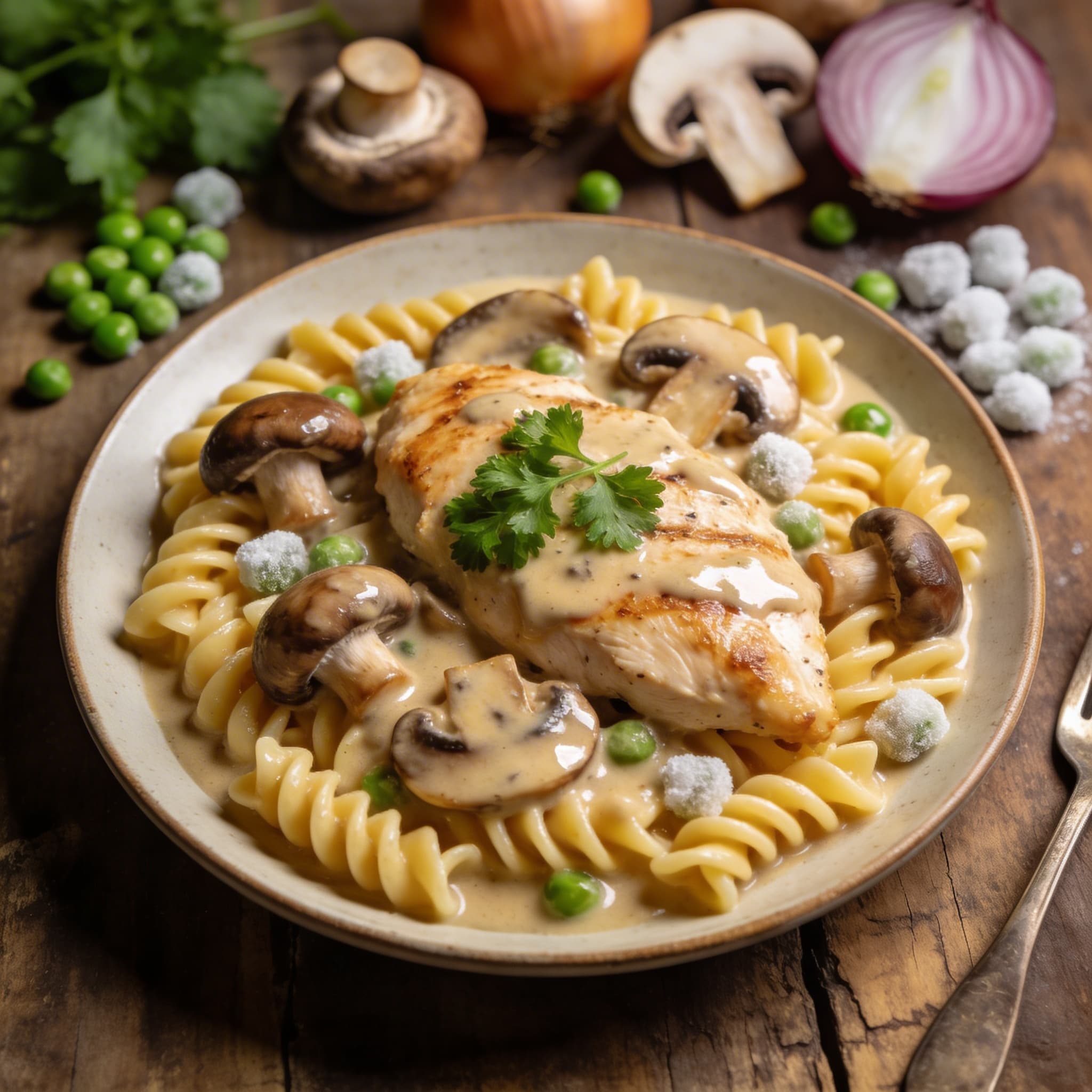 Pasta mit cremiger Pilzpfanne