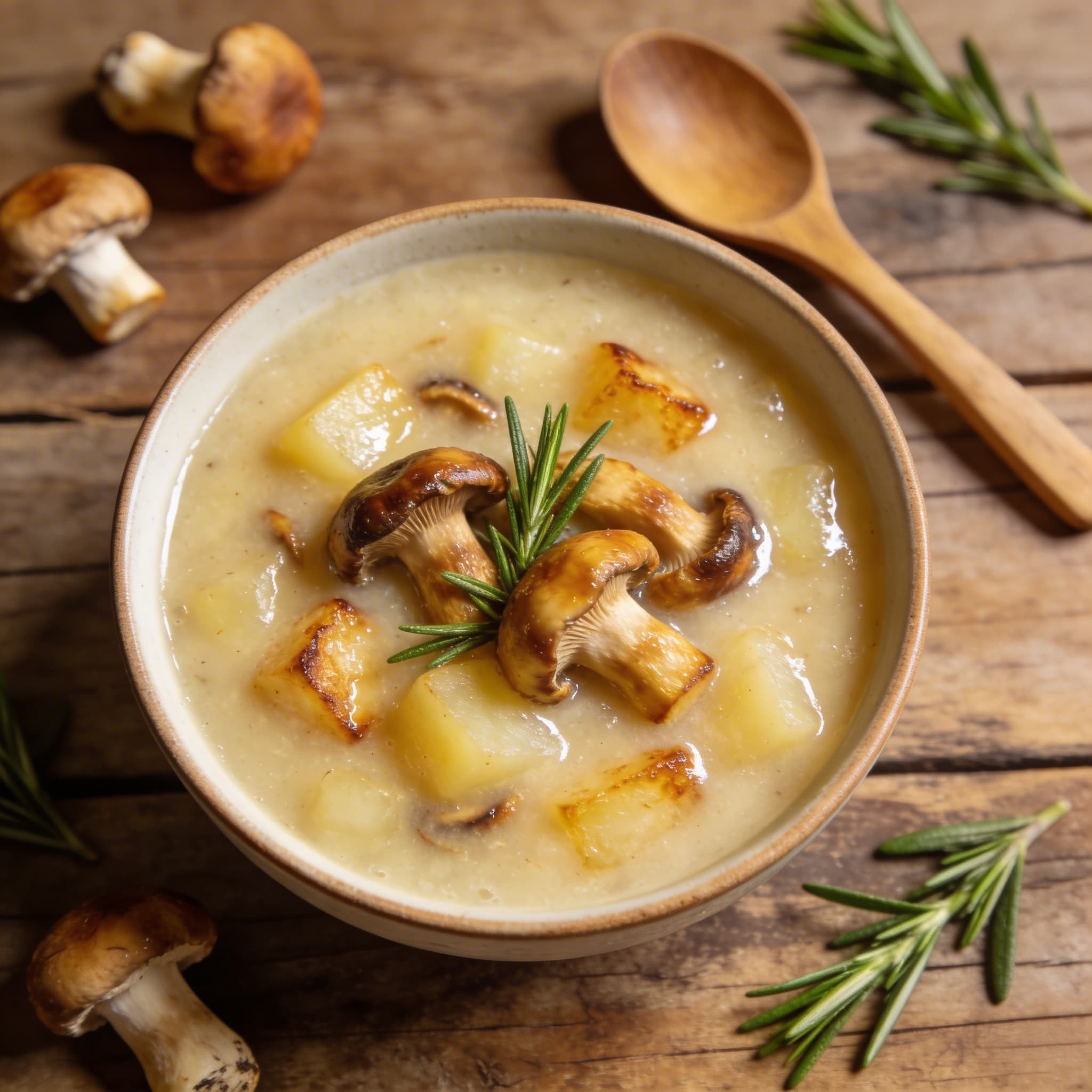 Samtige Kartoffelsuppe mit Steinpilzen