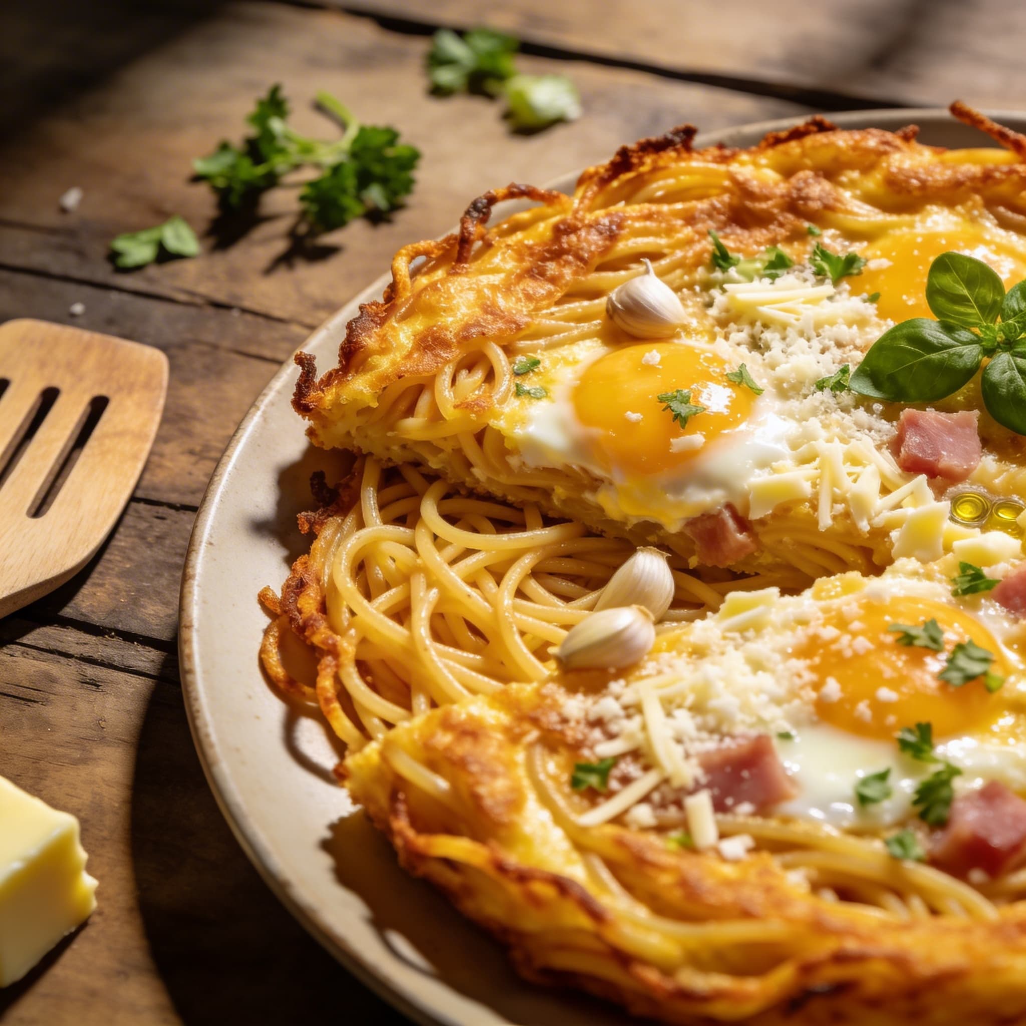 Knusprige Spaghetti Frittata