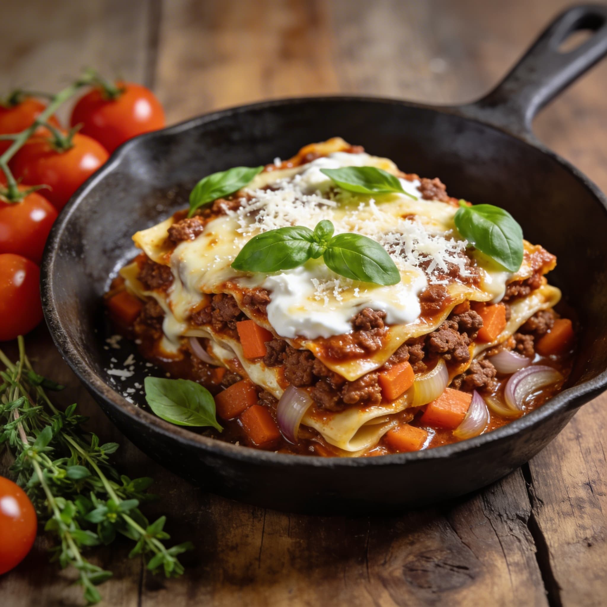 Schnelle Pfannen-Lasagne mit Rind
