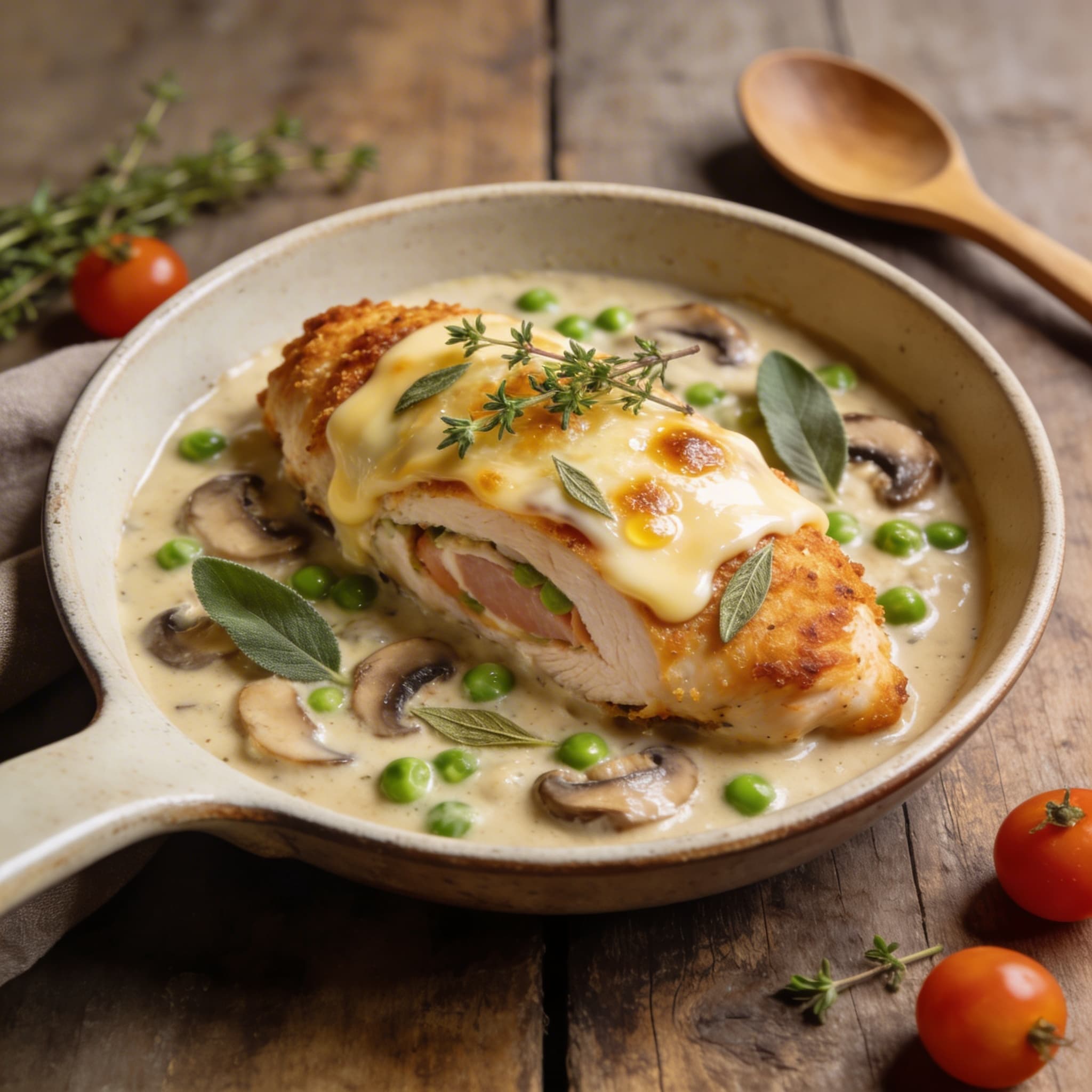 Hähnchen Cordon Bleu Pfanne