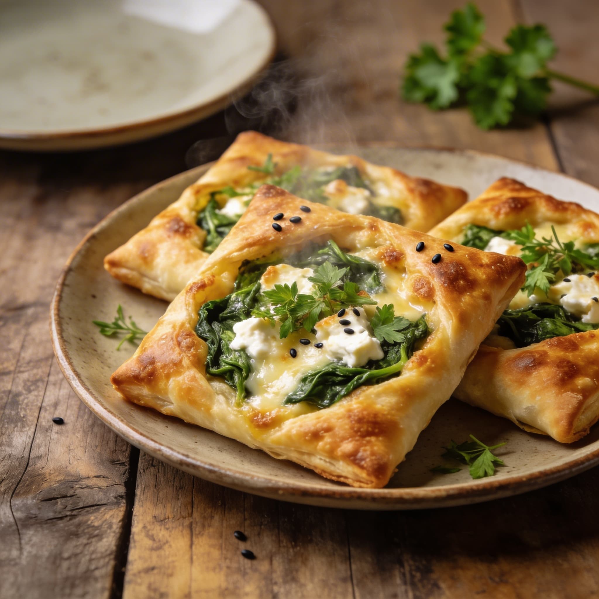 Herzhafte Käse-Spinat-Teigtaschen