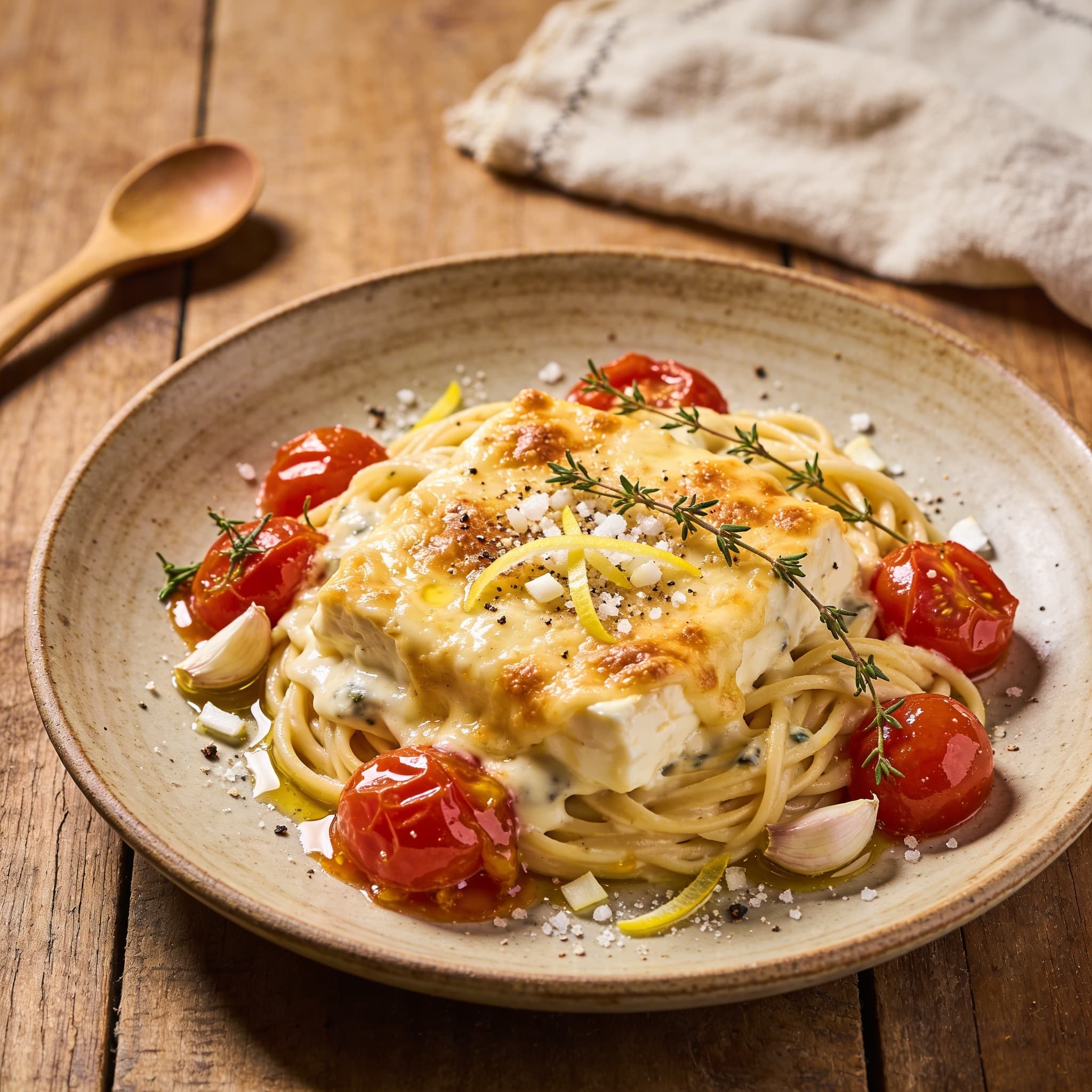 Cremige Baked Feta Pasta