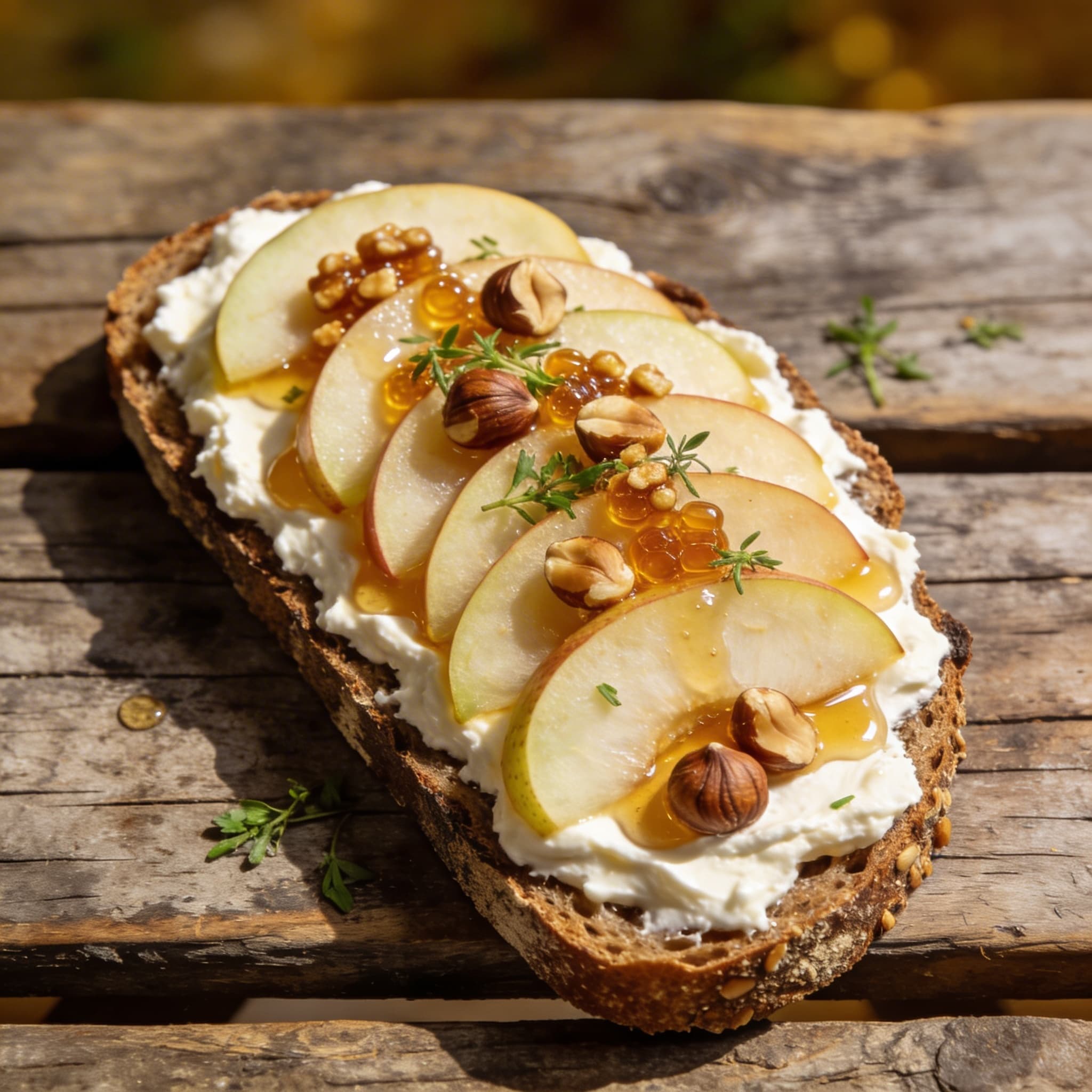 Roggenbrot mit Birne und Honignüssen