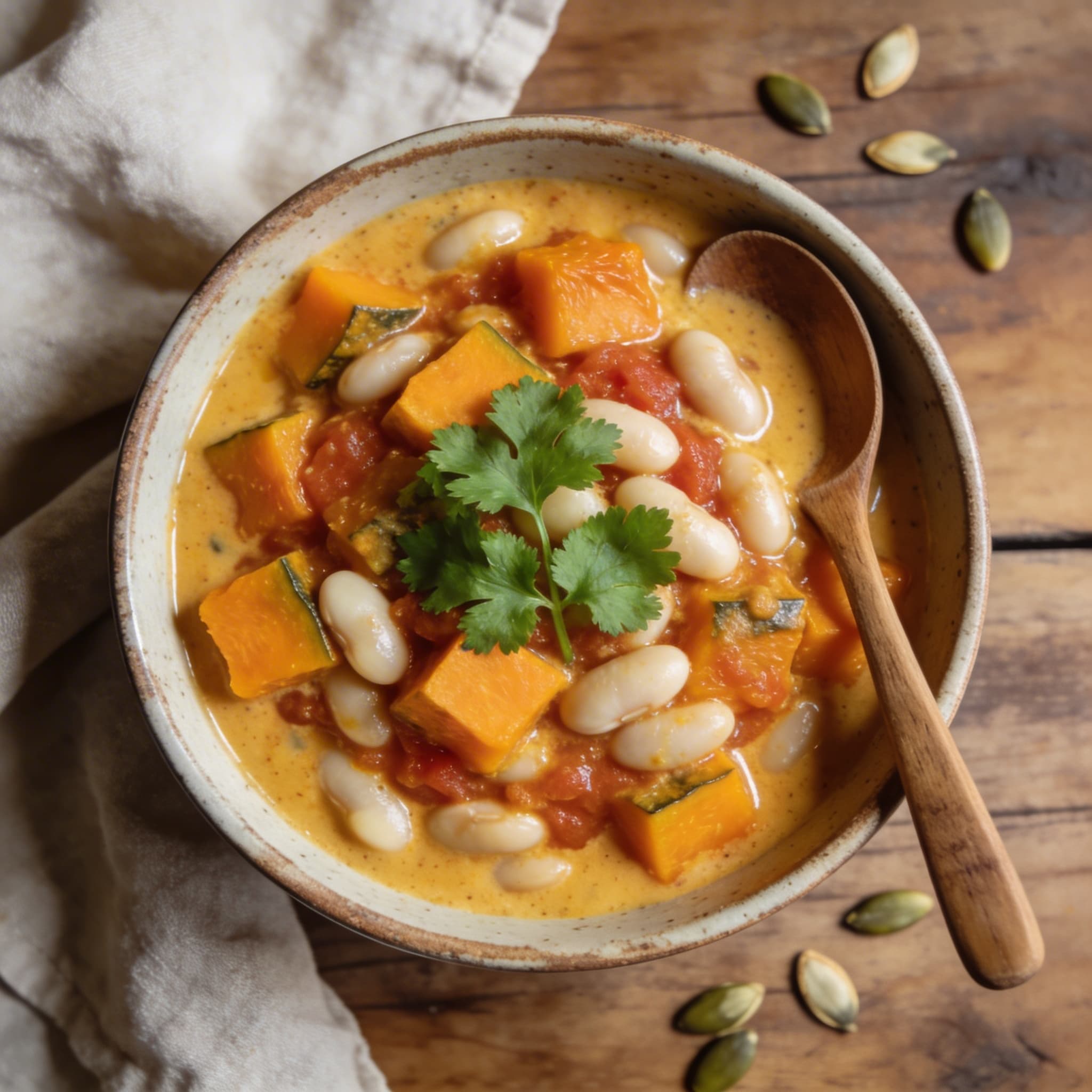 Cremiges Kürbis-Bohnen-Curry