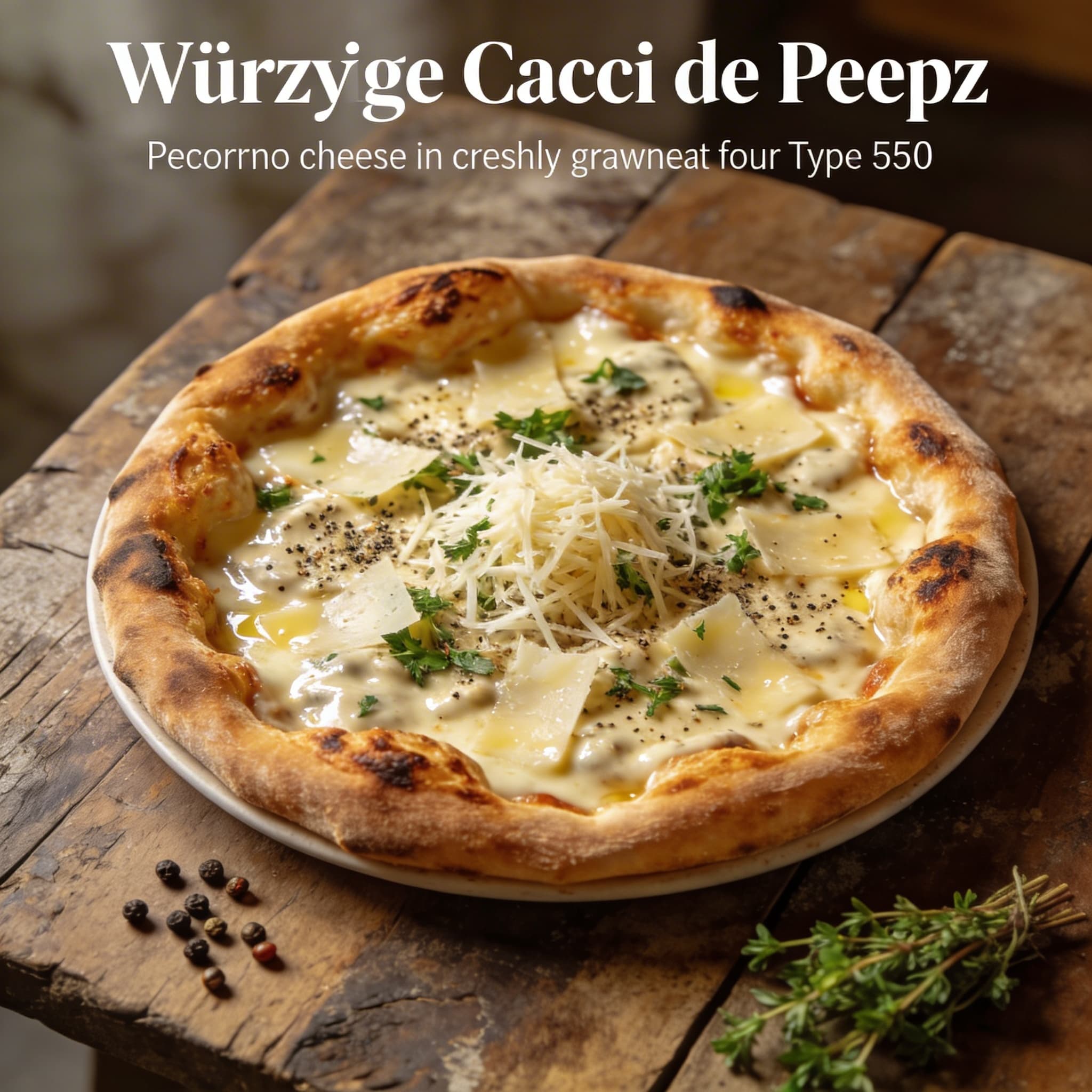 Würzige Cacio e Pepe Pizza