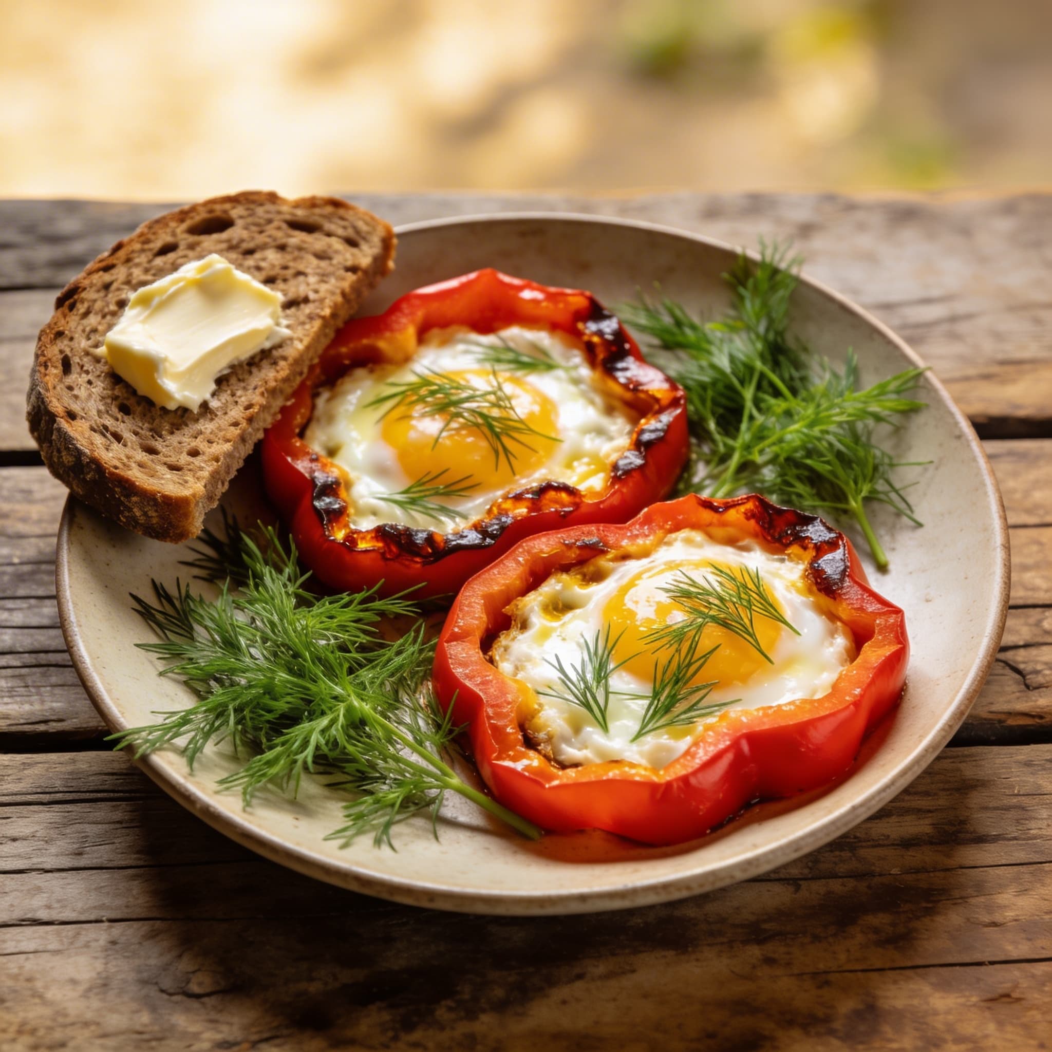 Spiegelei im Paprikaring