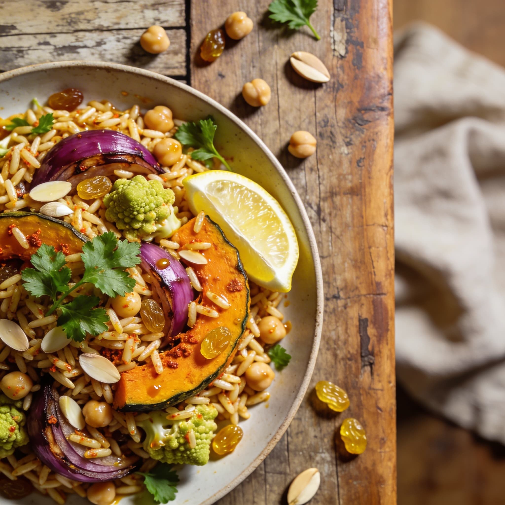 Veganer Orzo-Salat mit Harissa