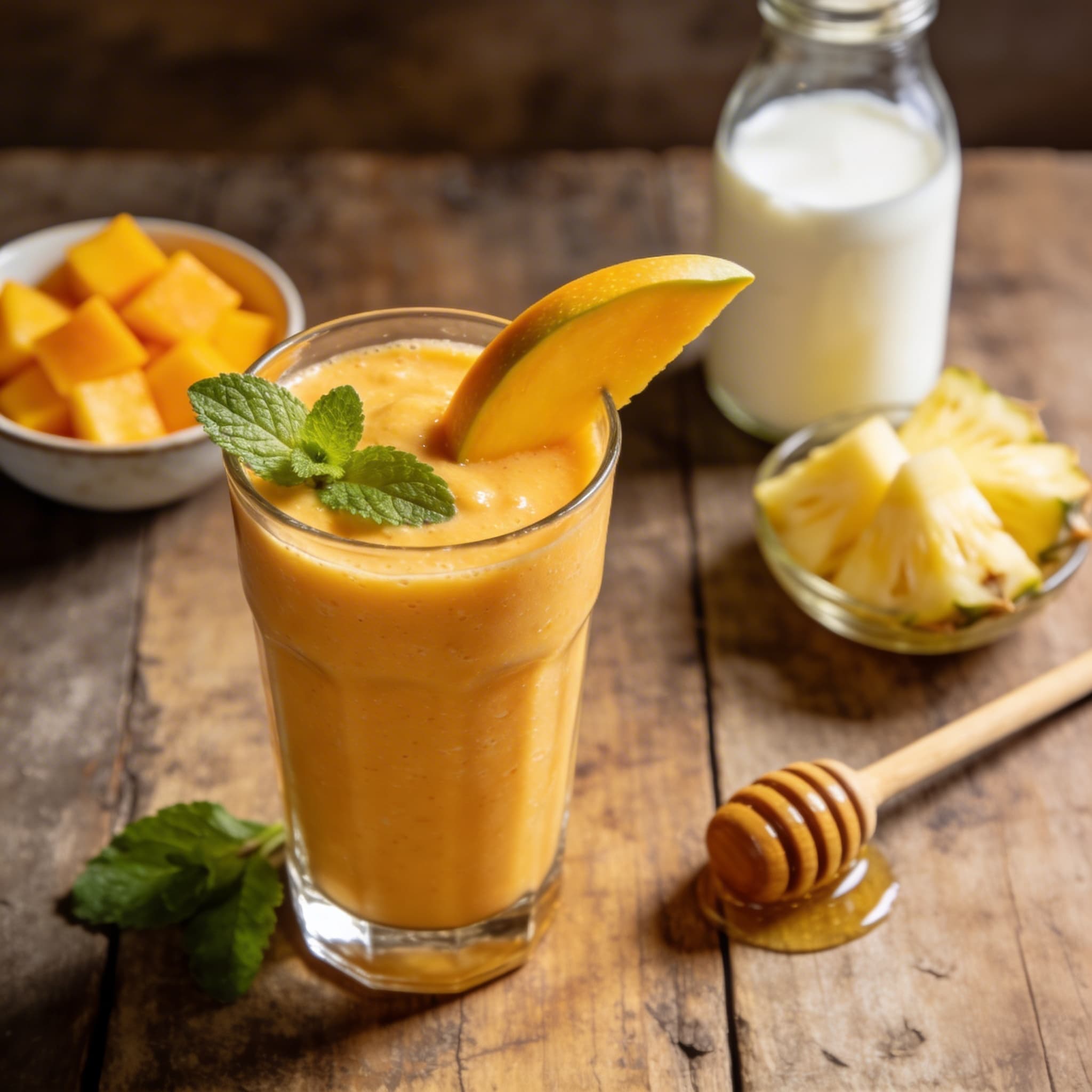 Exotischer Mango-Ananas-Smoothie
