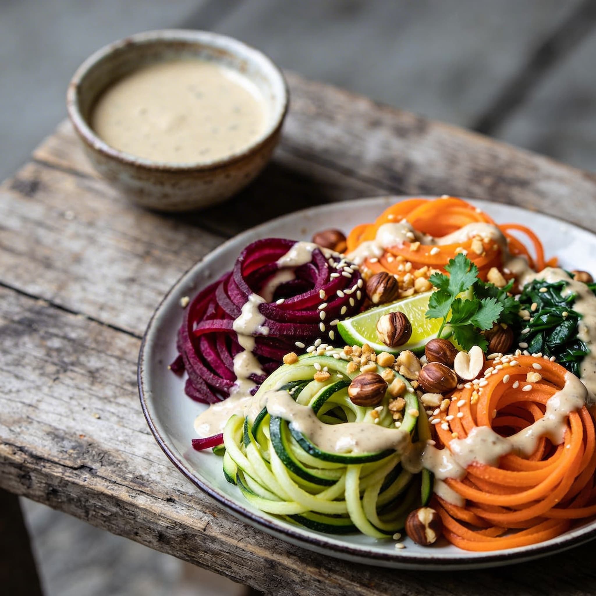 Bunter Zoodles-Salat mit Sesam