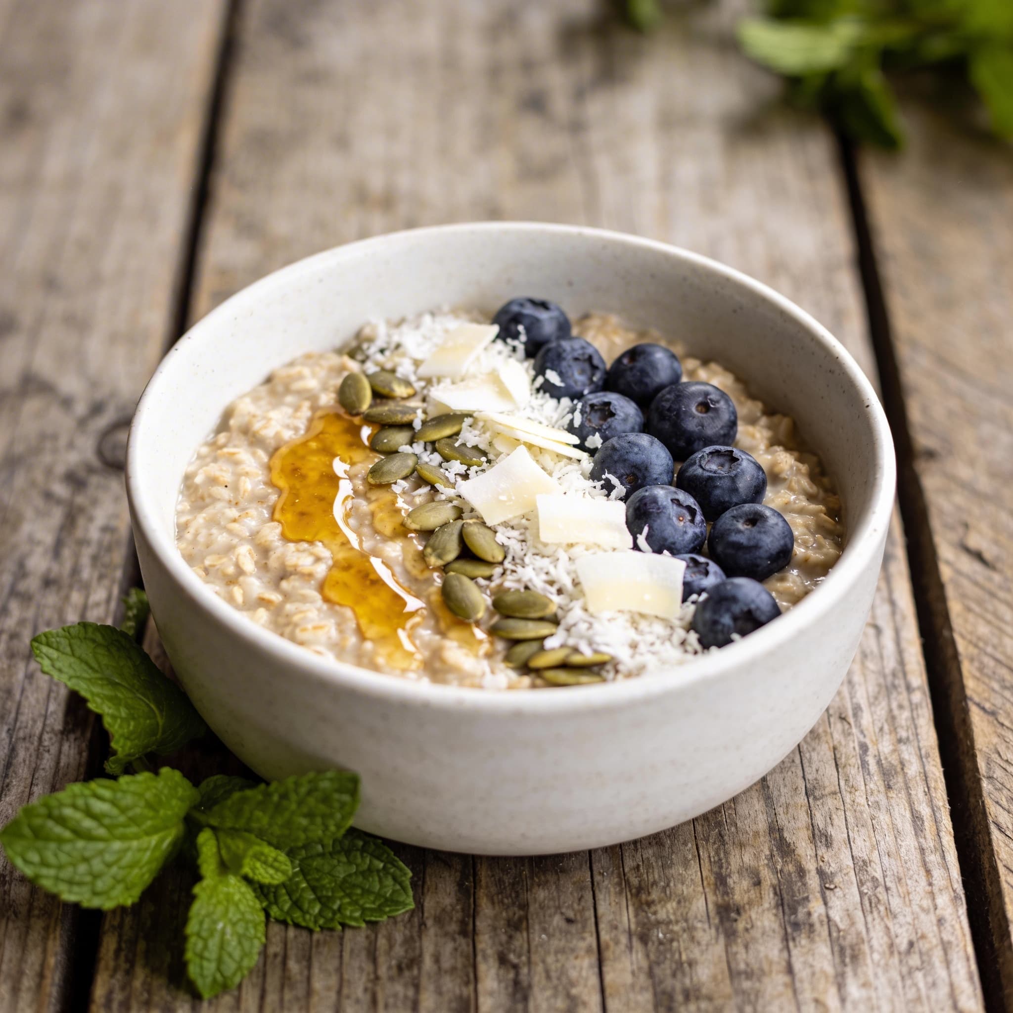 Fruchtiges Hafer-Porridge mit Schokolade