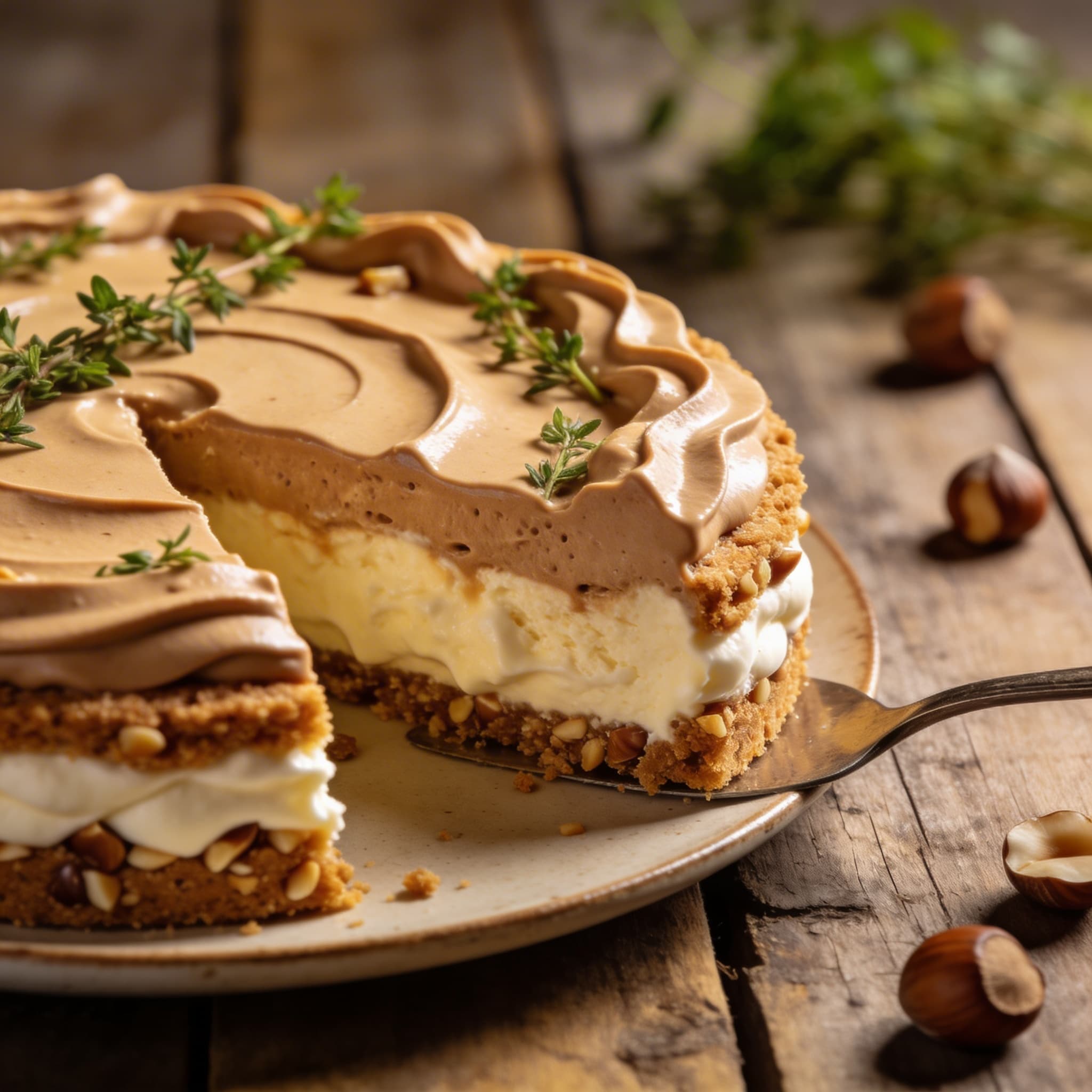 Cremige Cappuccino-Haselnusstorte