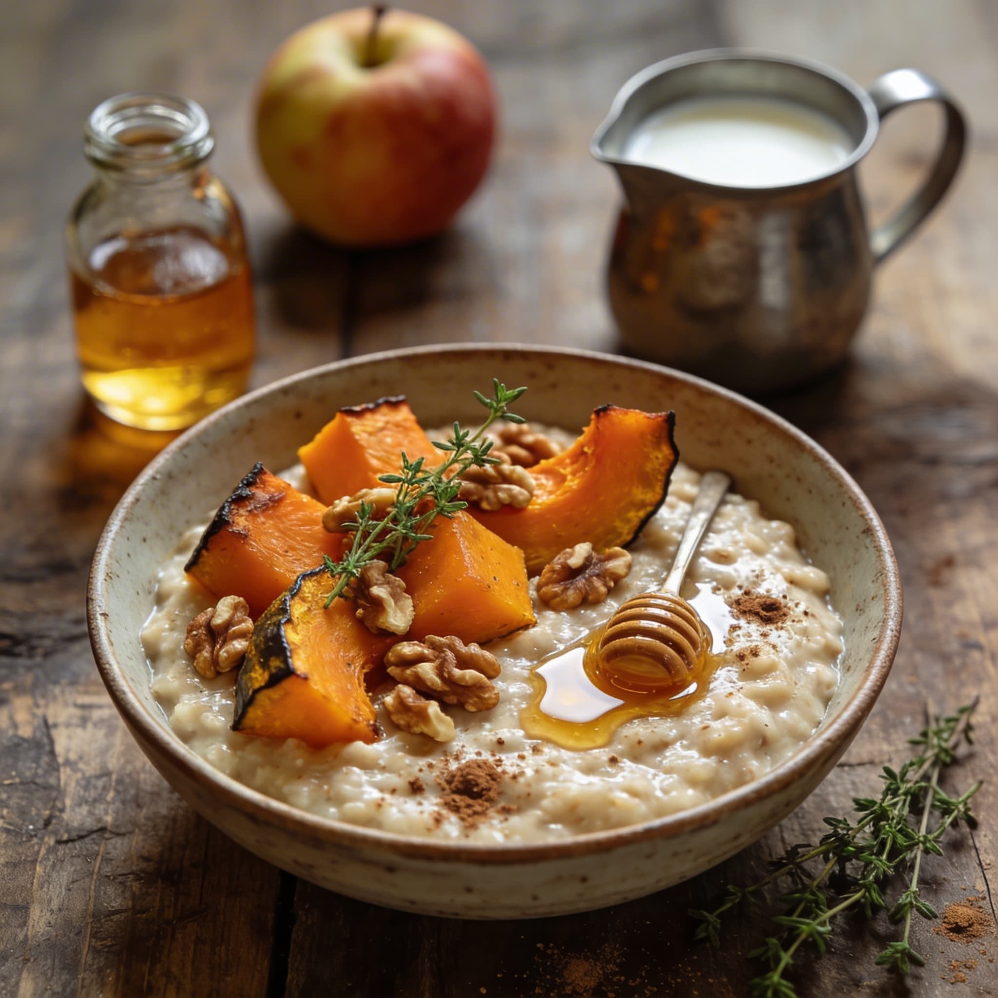 Herzhaftes Kürbis-Walnuss-Porridge