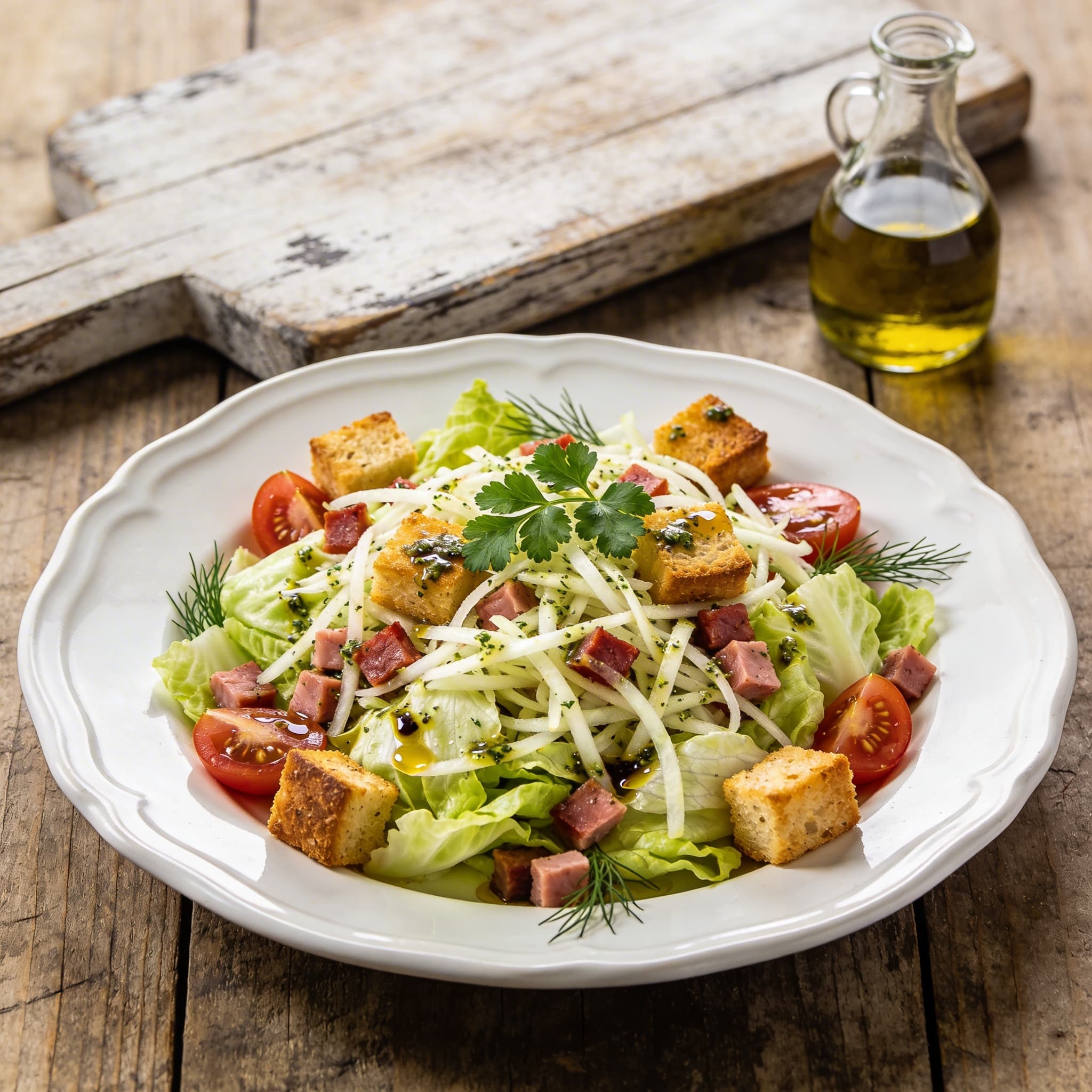 Frischer Sommersalat mit Kräuter-Vinaigrette