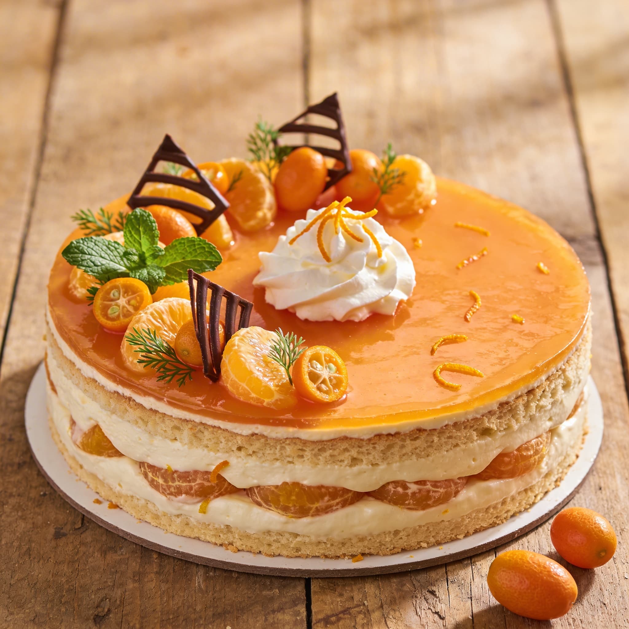 Cremige Orangen-Sahne-Torte