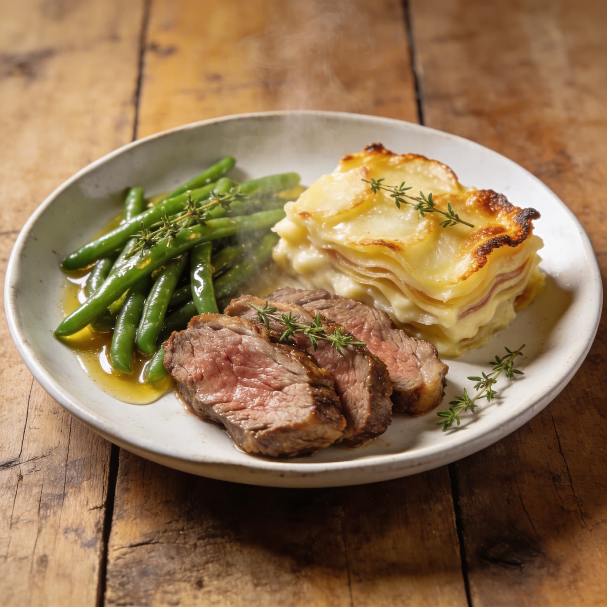 Französisches Lamm mit Rahmgratäng