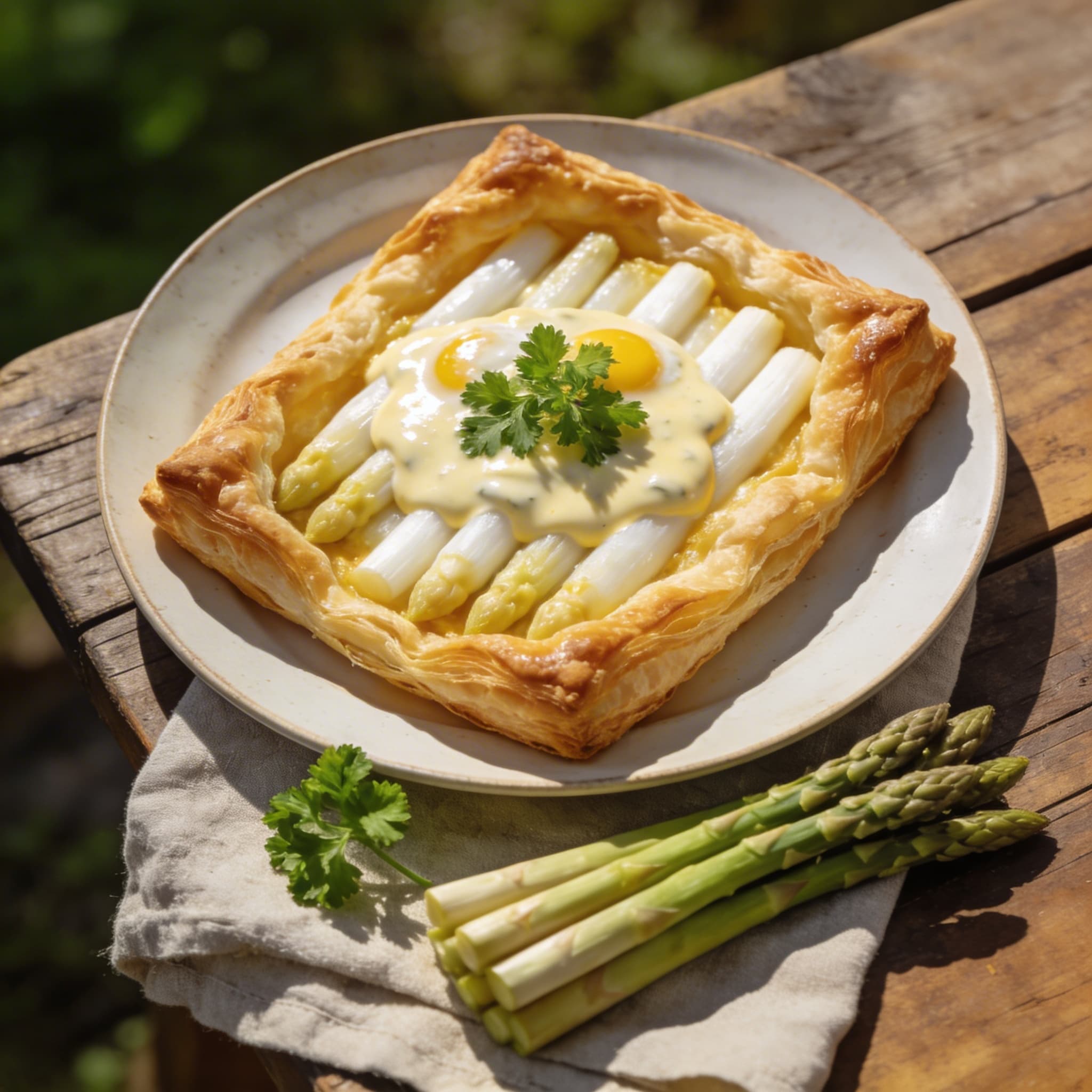 Blätterteig-Tartes mit Spargel