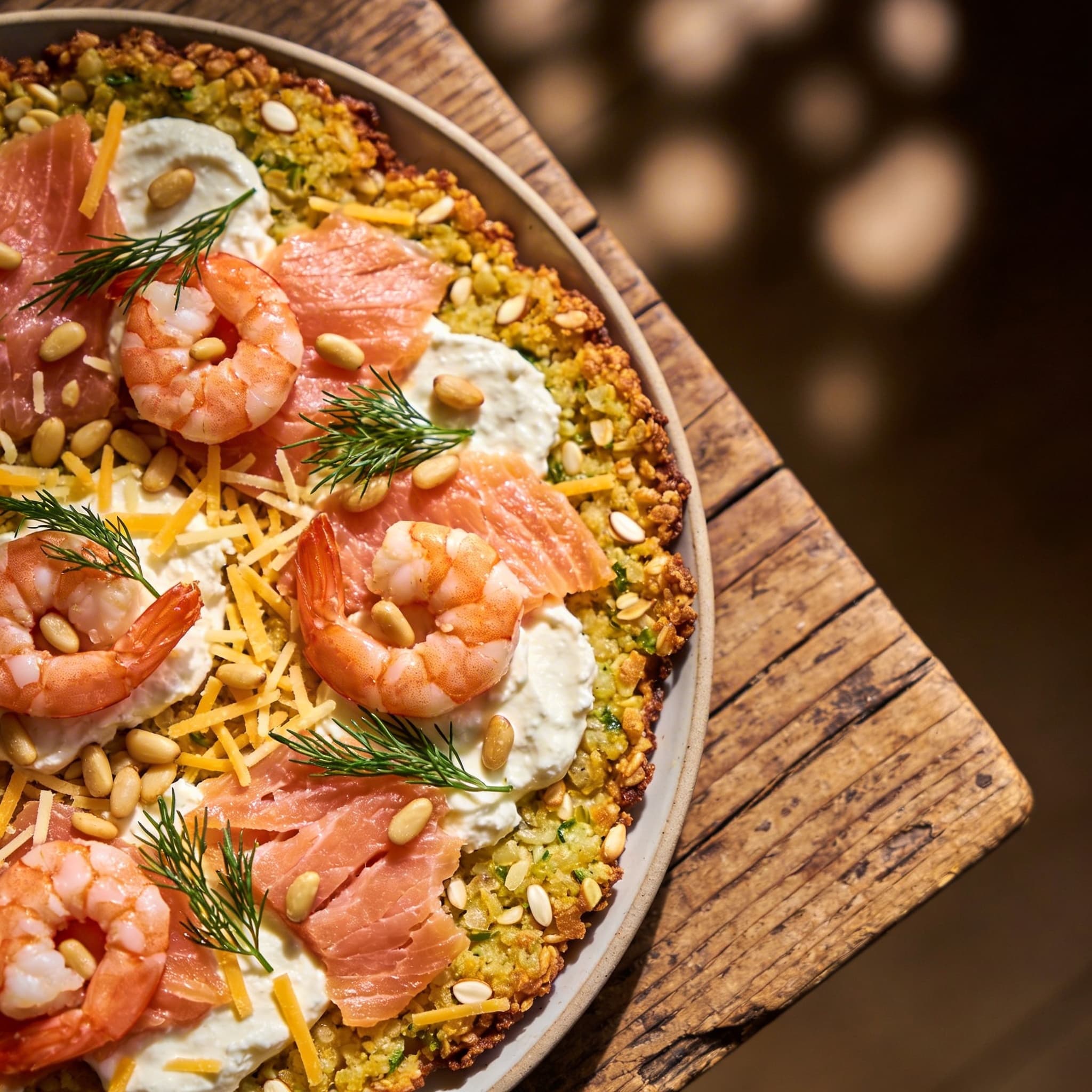 Low-Carb Blumenkohl-Lachs-Pizza