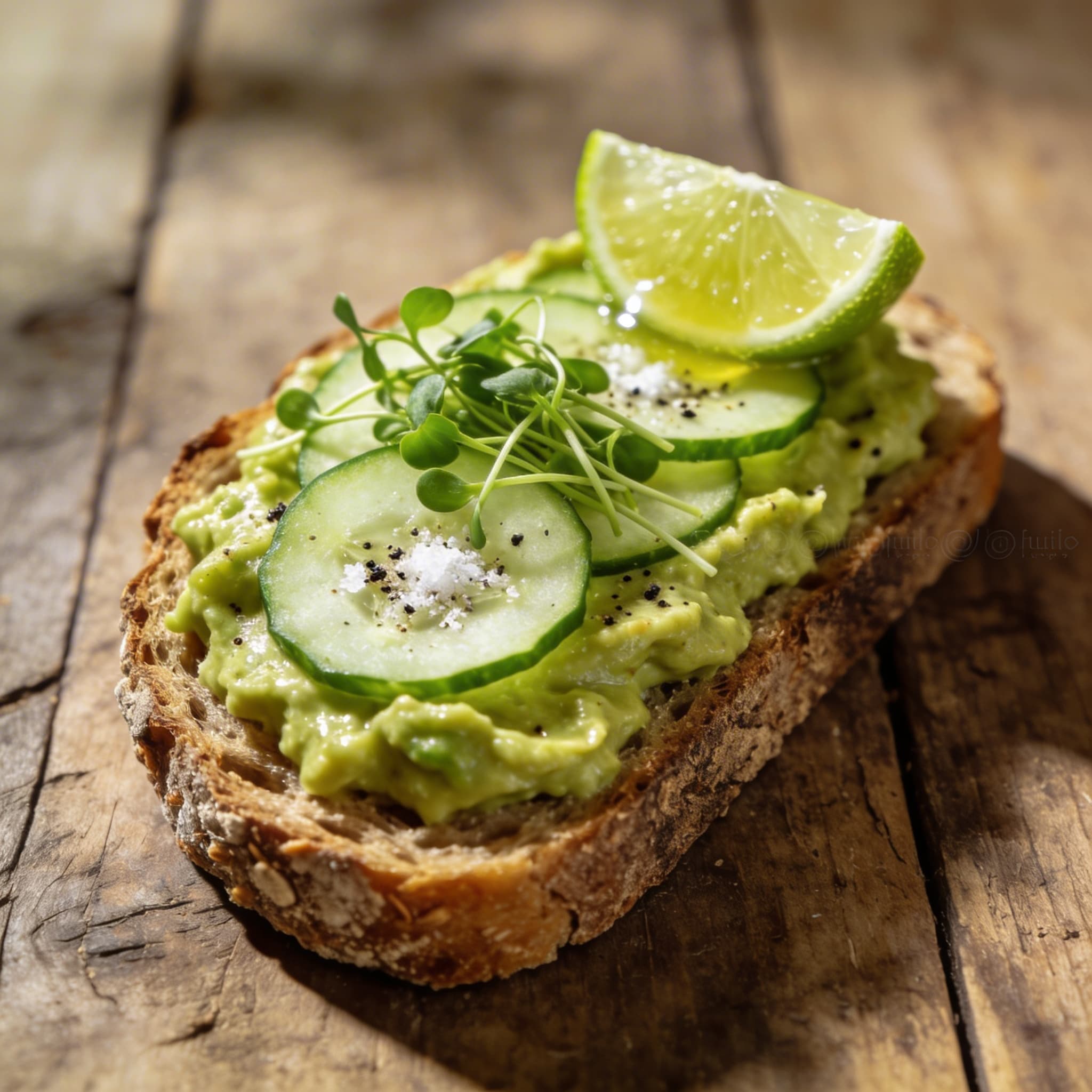 Avocado-Brot mit frischer Kresse