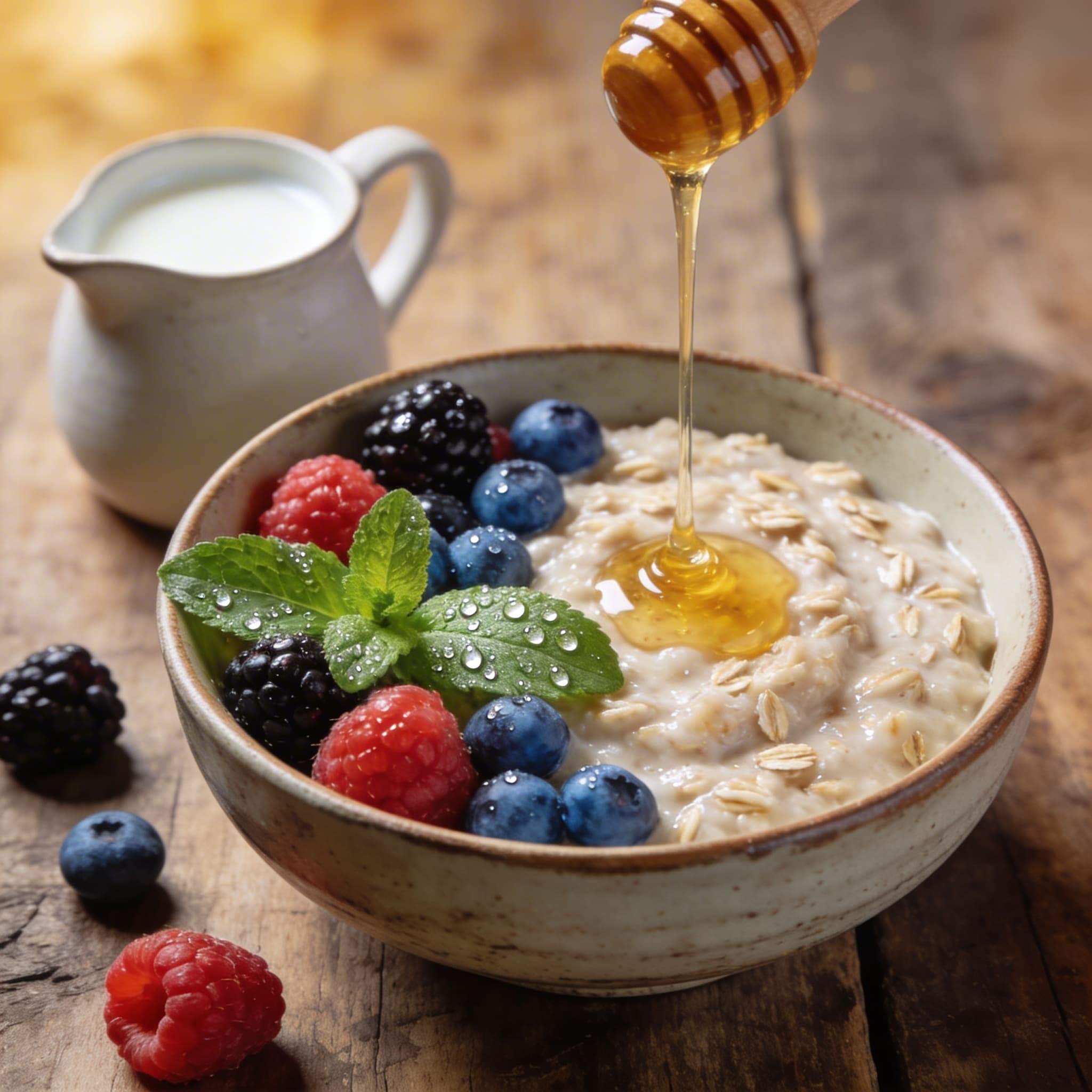 Cremiger Waldbeeren-Milch-Porridge
