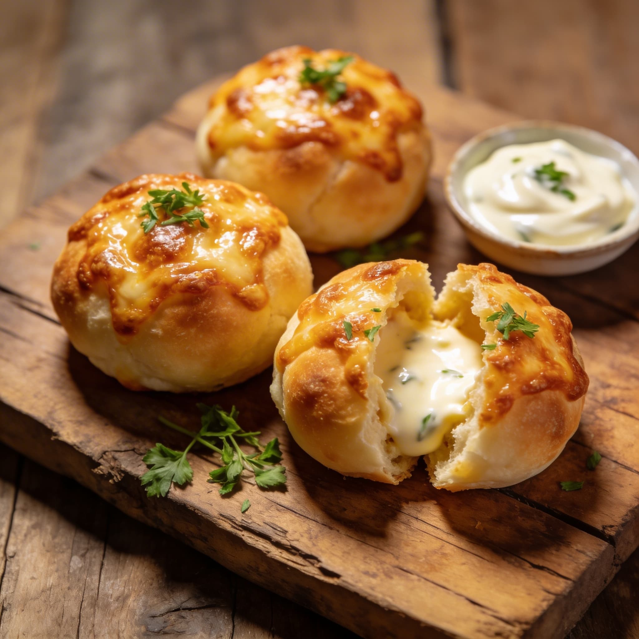 Gefüllte Pizza-Kugeln mit Aioli