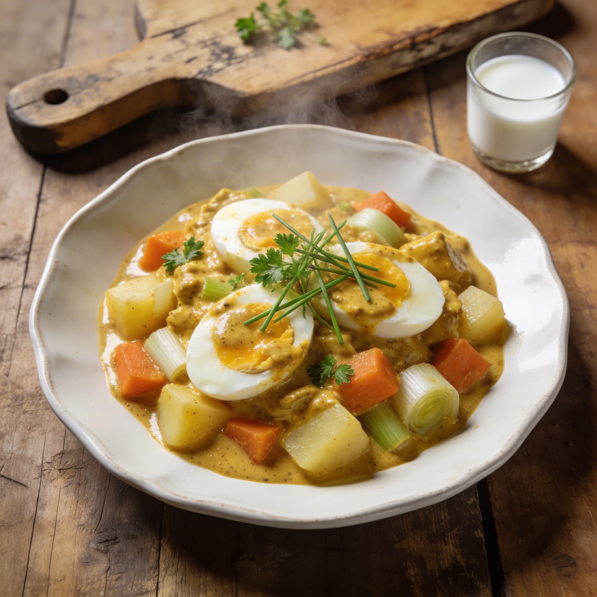 Deftiges Senf-Eier-Ragout