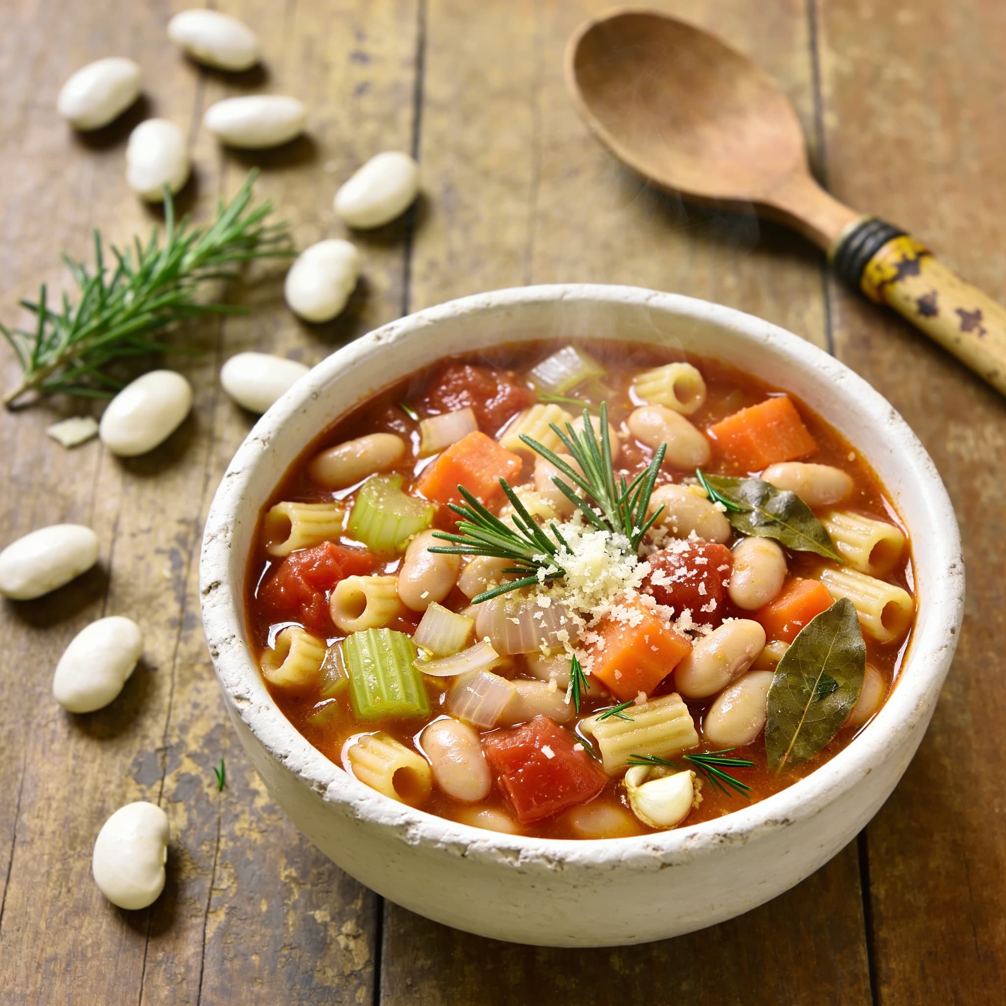 Würzige Pasta e fagioli
