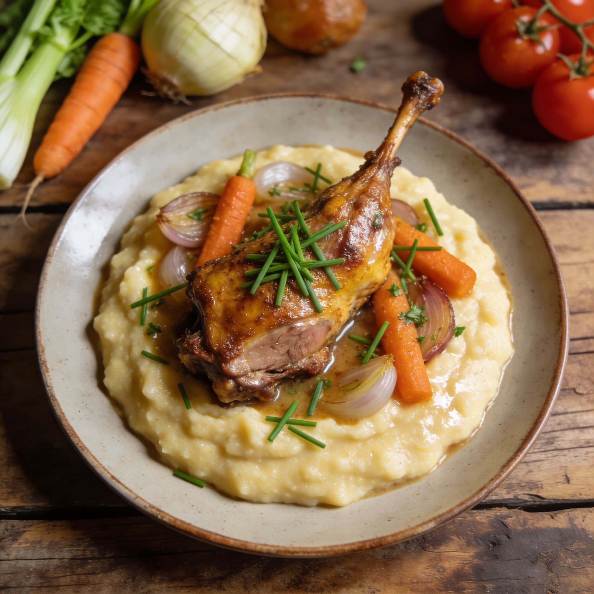 Hase mit cremiger Polenta