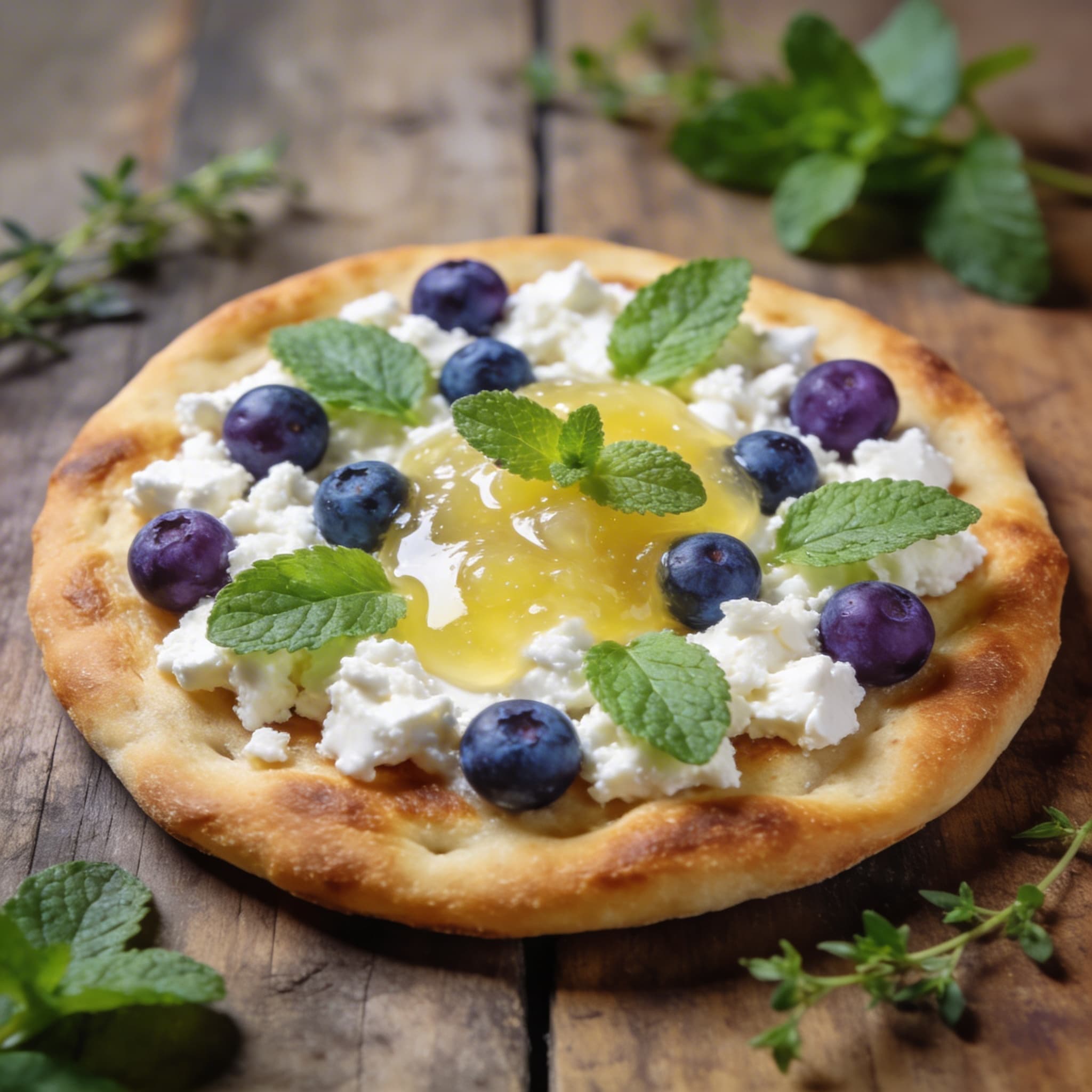 Fladenbrot mit Ziegenkäse