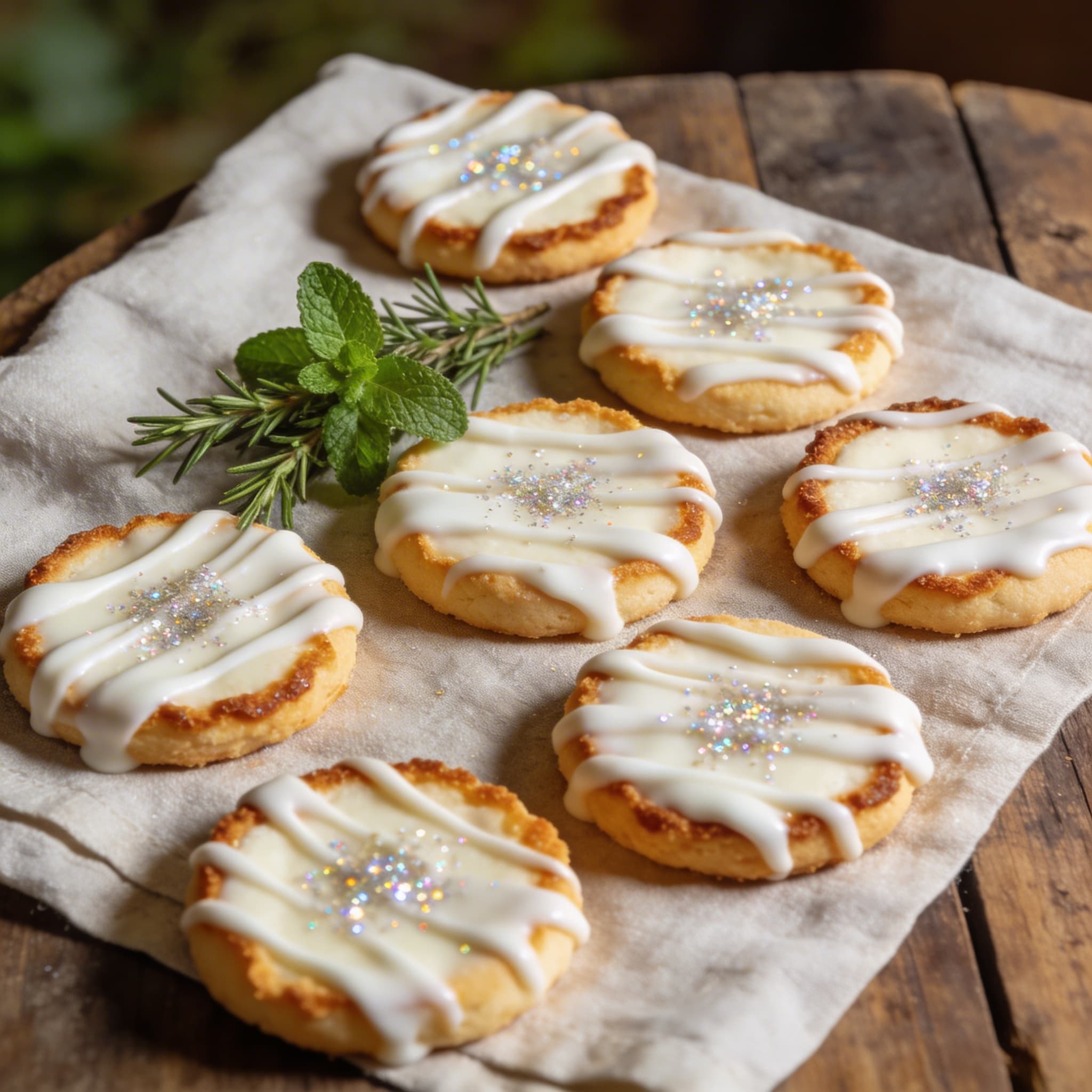 Knusprige Glückskekse mit Glitzer