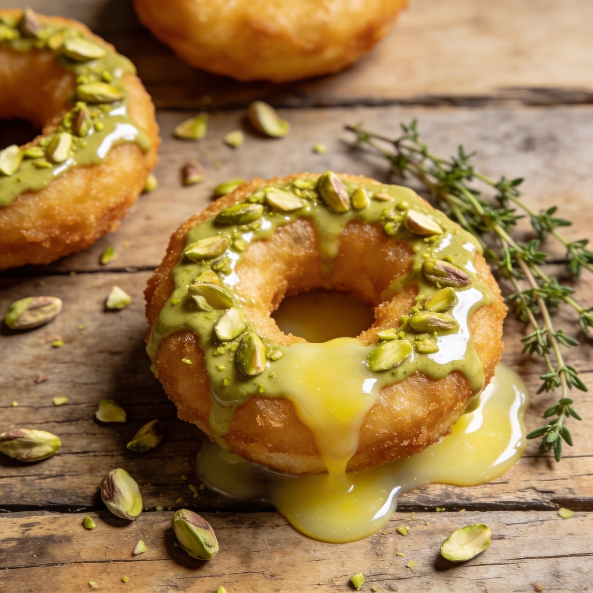 Schnelle Donuts mit Pistazienglasur