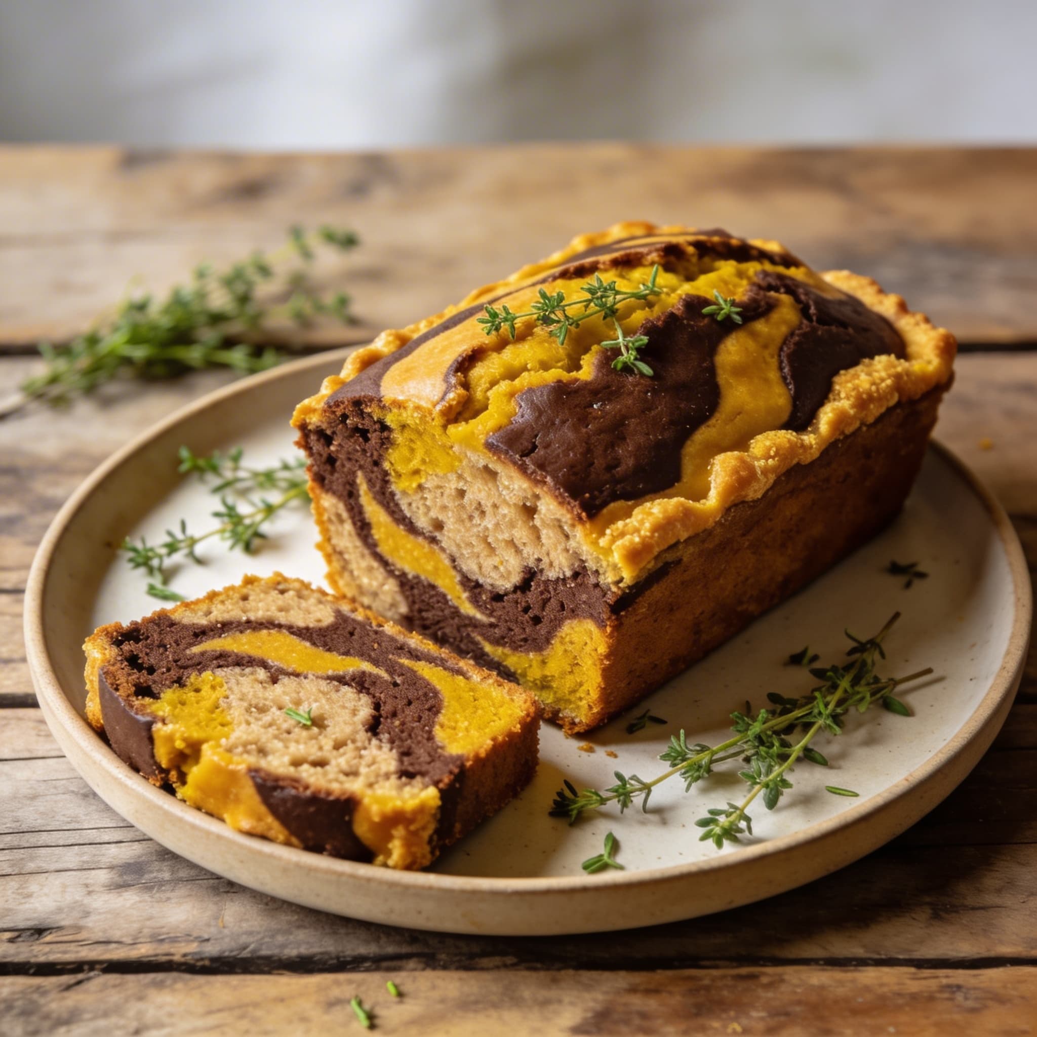 Gesunder Apfelmus-Marmorkuchen