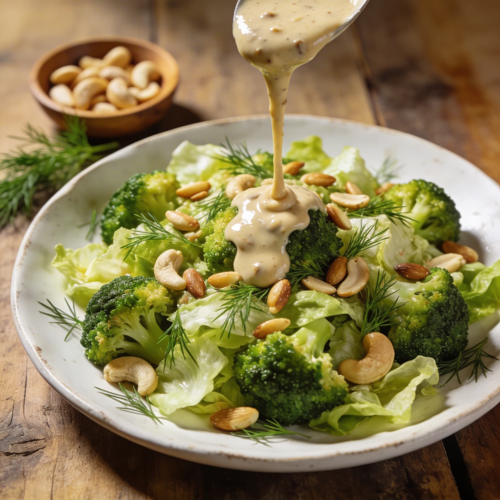 Knackiger Brokkoli-Salat mit Cashew-Dressing